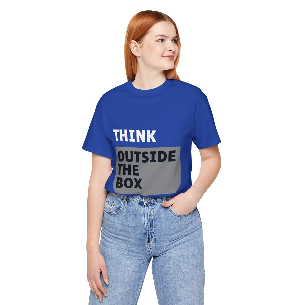 Think Outside the Box Unisex Tee, Short Sleeve T-shirt, Unique Design Shirt, Creative Tee, Unisex Graphic Tee