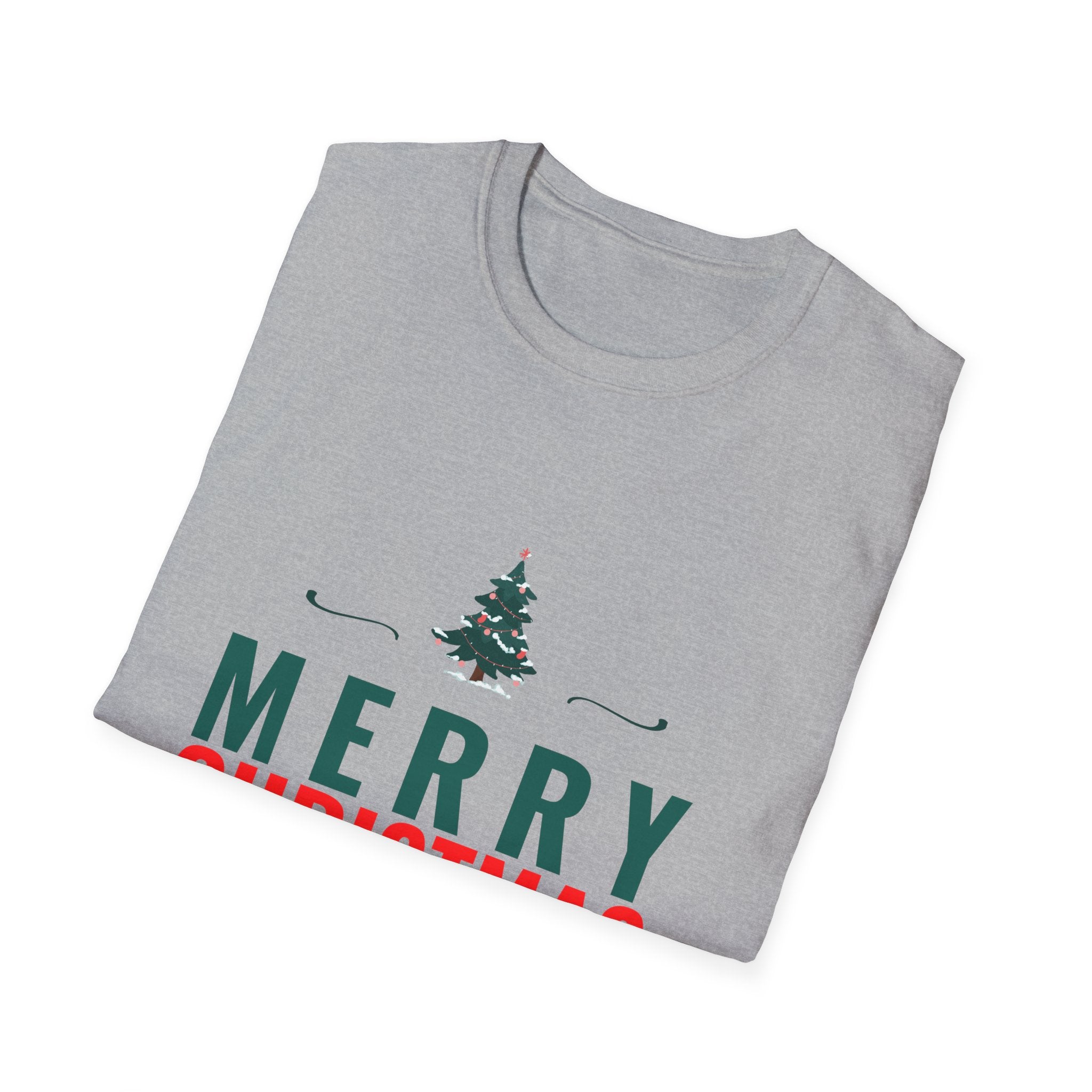 Merry Christmas Unisex Softstyle T-Shirt, Holiday T-Shirt, Christmas Apparel, Festive Tee, New Year Shirt, Gift for Him/Her