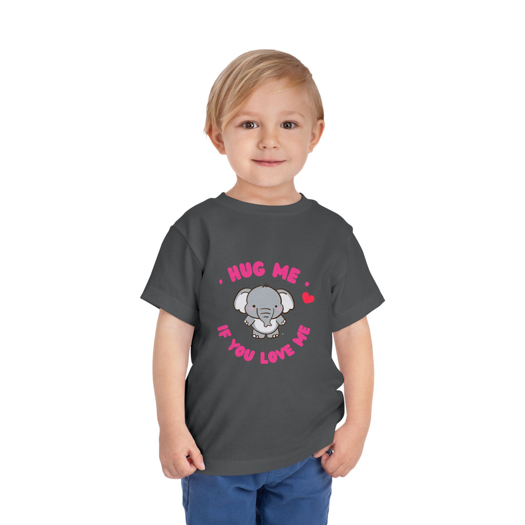 Cute Toddler Tee with Elephant Design - Perfect Gift for Birthdays, Playdates, or Library Visits, Hug Me If You Love Me, Kids Apparel, [...]