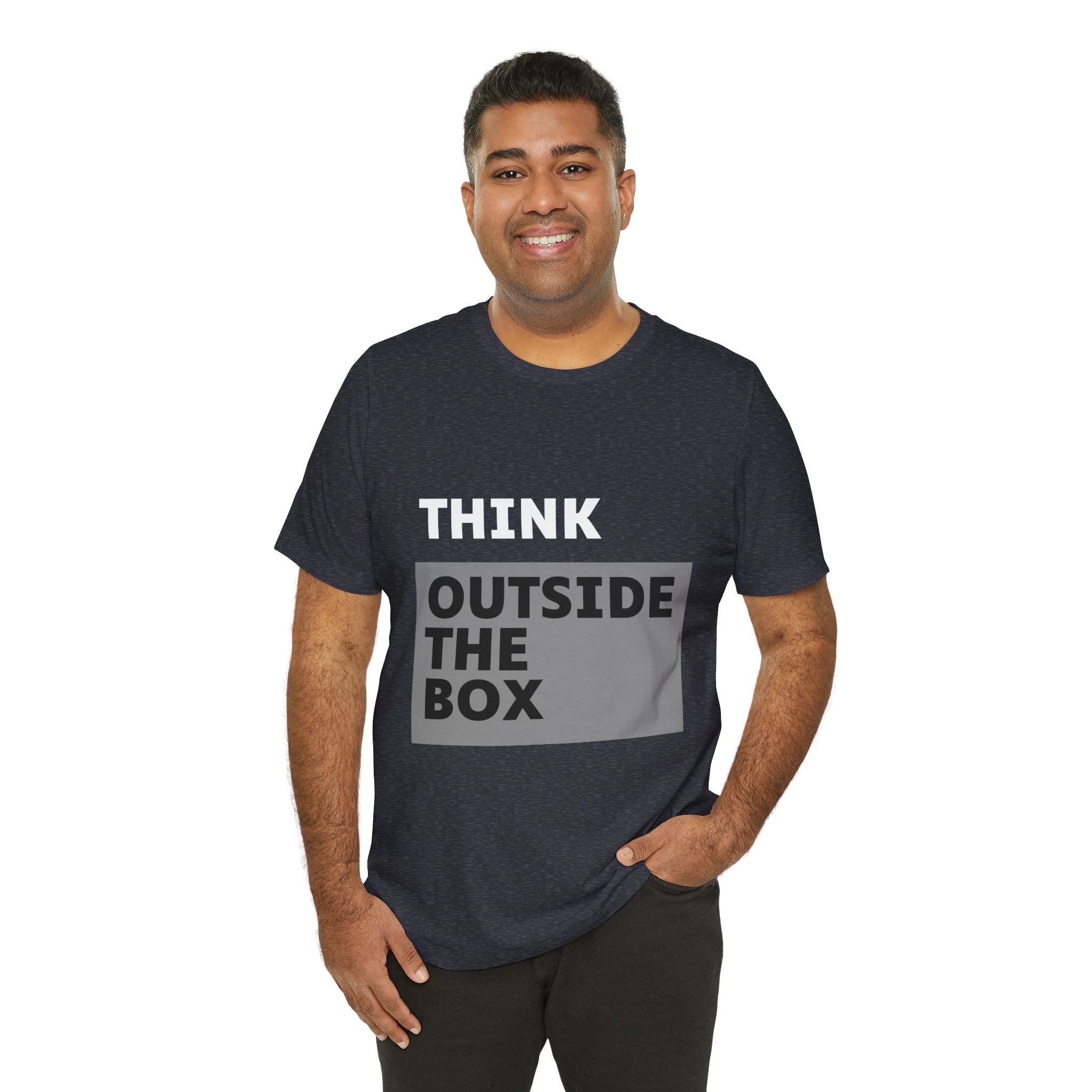 Think Outside the Box Unisex Tee, Short Sleeve T-shirt, Unique Design Shirt, Creative Tee, Unisex Graphic Tee