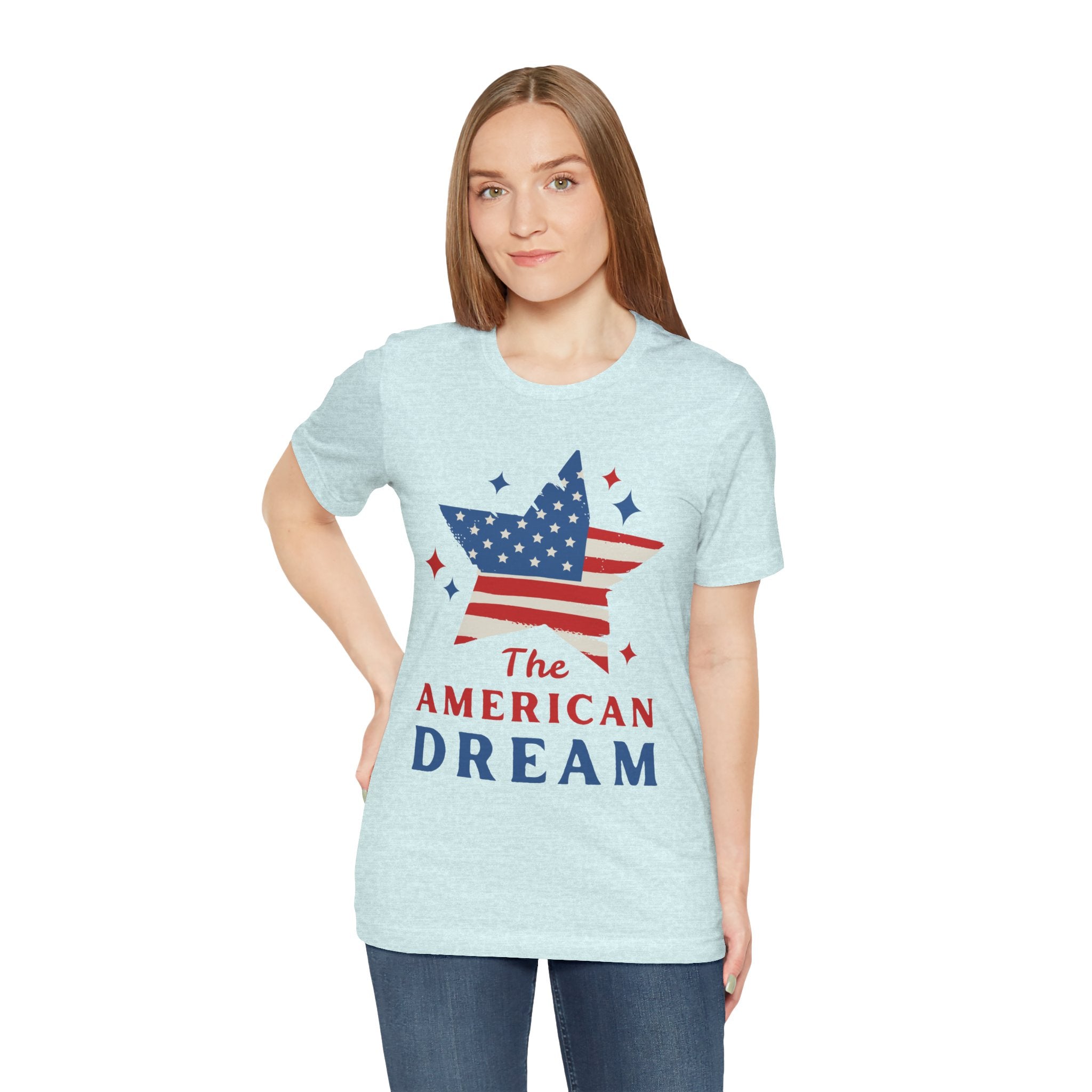 Patriotic T-Shirt, Independence Day Tee, American Dream Shirt, 4th of July Outfit, Stars and Stripes Tee Shirt
