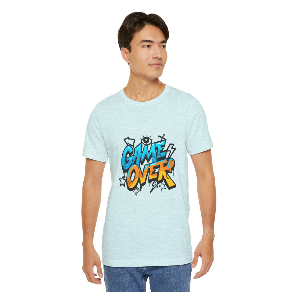 Game Over Unisex Jersey Short Sleeve Tee, Fun Graphic Tee, Gamer Gift, Casual Wear, Birthday Gift, Playful Fashion