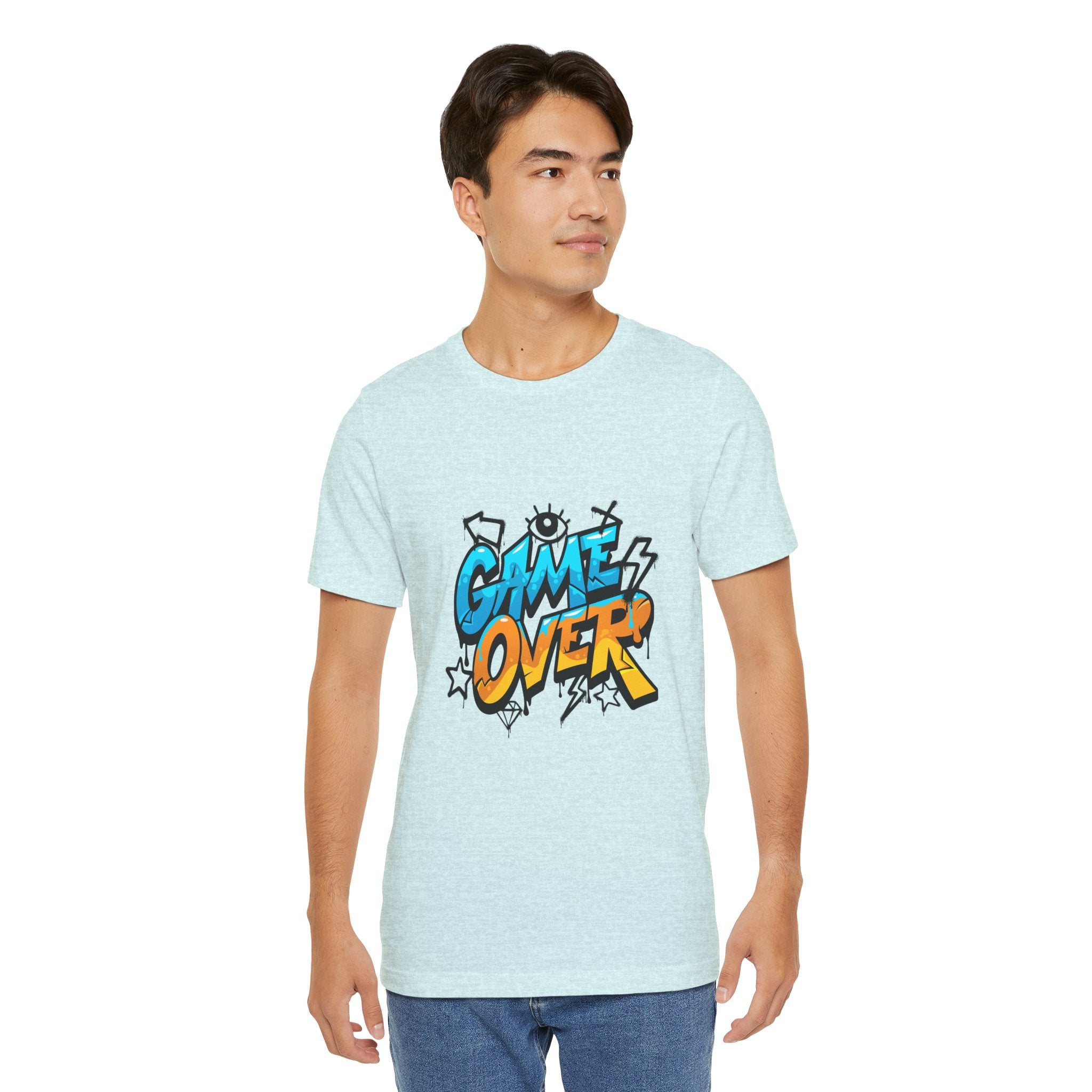 Game Over Unisex Jersey Short Sleeve Tee, Fun Graphic Tee, Gamer Gift, Casual Wear, Birthday Gift, Playful Fashion