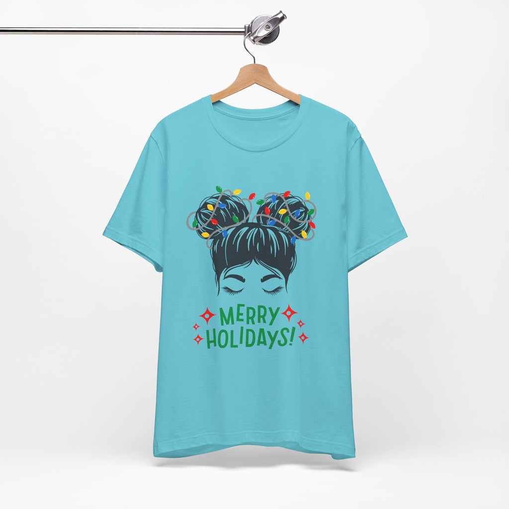 Festive Holiday Tee - Merry Holidays Graphic, Unisex Jersey Short Sleeve Shirt, Christmas Apparel, Seasonal Gift, Cozy Vibes