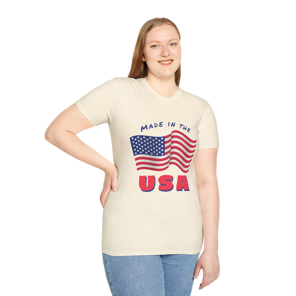 Patriotic Unisex T-Shirt, USA Flag Tee, Made in the USA Shirt, Independence Day Apparel, Gift for Veterans, Casual Wear
