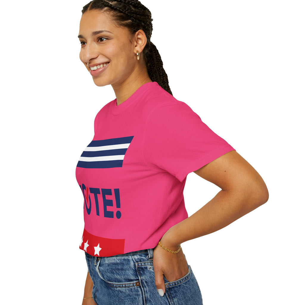Vote! Garment-Dyed T-Shirt | Unisex Voter Apparel, Election Day Outfit, Political Statement Tee, Casual Advocacy Shirt, Gift for Activists