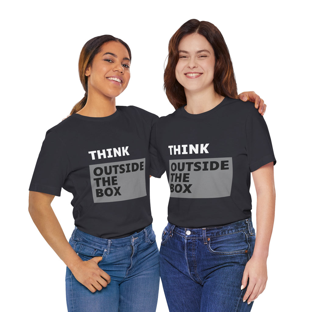 Think Outside the Box Unisex Tee, Short Sleeve T-shirt, Unique Design Shirt, Creative Tee, Unisex Graphic Tee