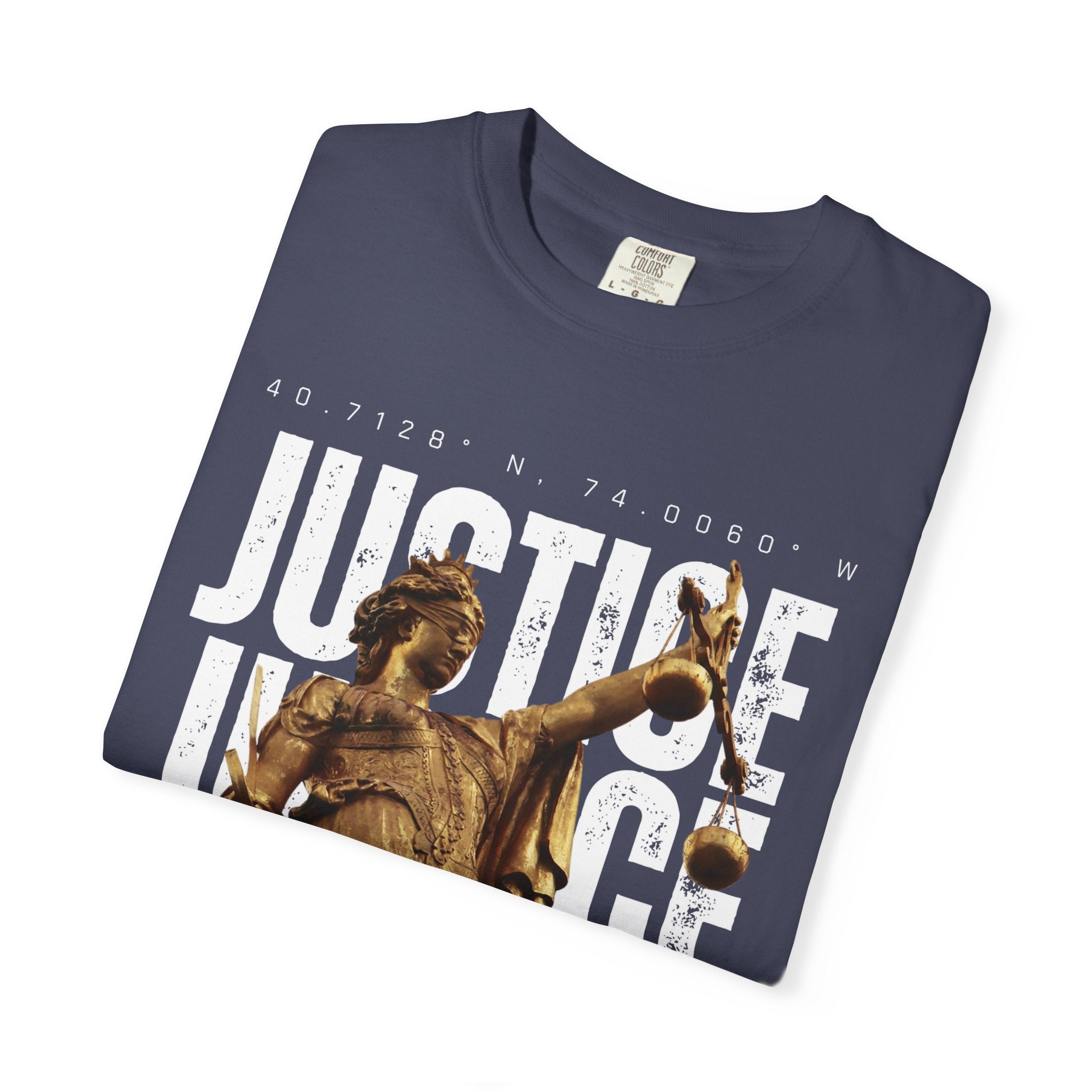 Justice Statue Unisex T-shirt, Casual Wear, Inspirational Gift, Equality Shirt, Art-Inspired Clothing, Birthday Gift, Statement Tees