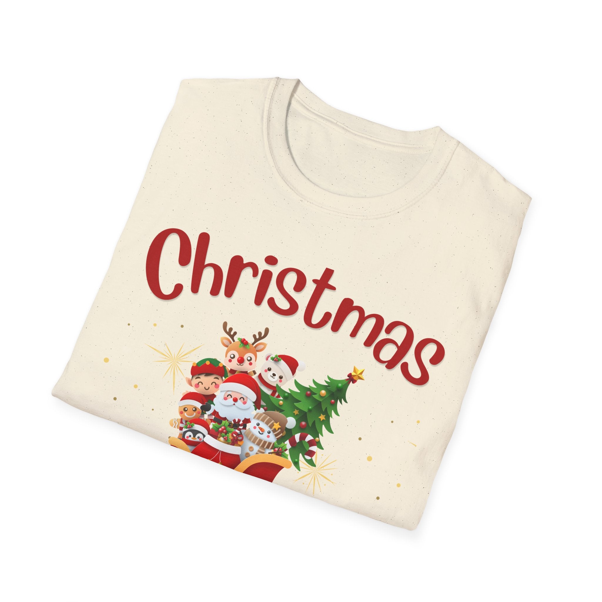 Christmas Themed Unisex Softstyle T-Shirt, Holiday Apparel, Festive Tee, Christmas Gift, Family Gatherings, Ugly Sweater Alternative