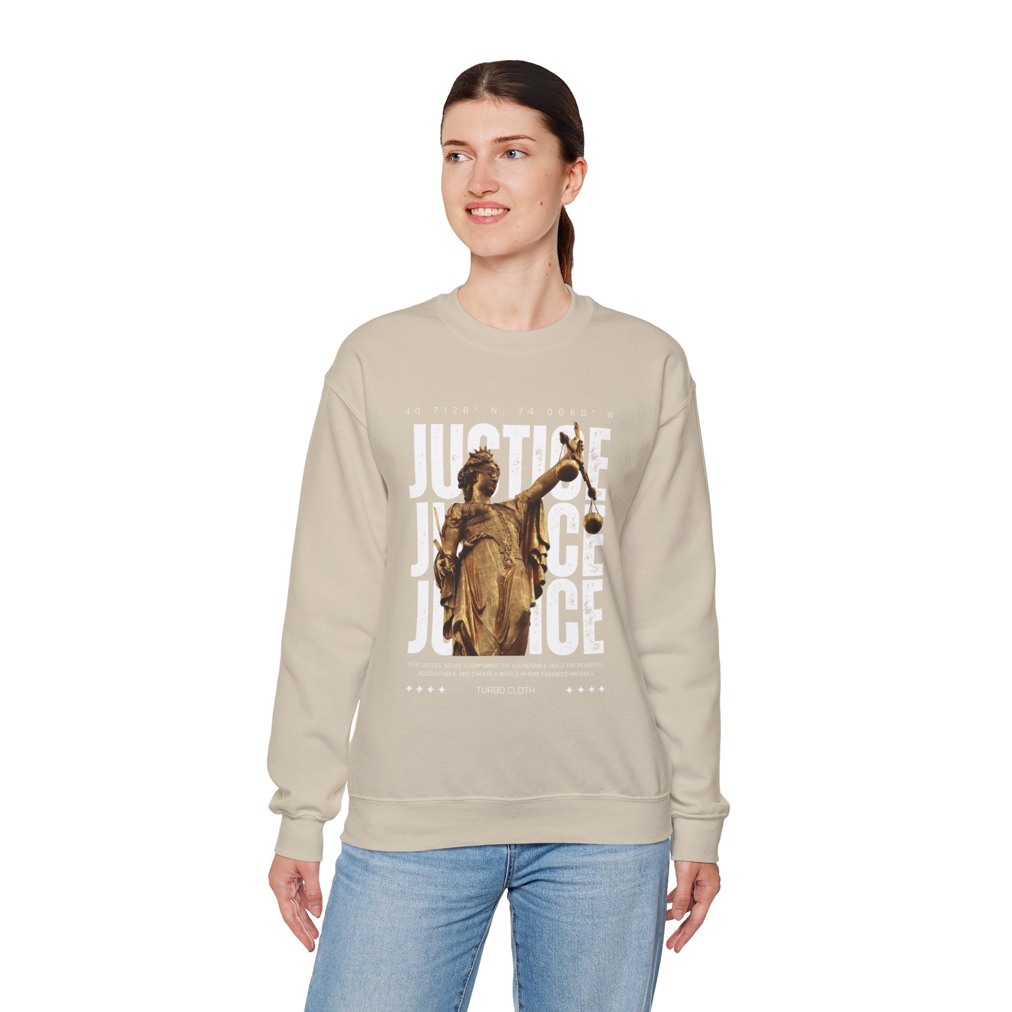 Justice-Themed Unisex Crewneck Sweatshirt | Statement Apparel for Activists, Social Justice, Casual Wear, Gifts, and Awareness