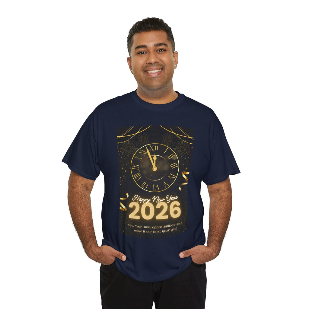 New Year's Celebration Tee, Unisex Heavy Cotton T-Shirt, Party Attire, Festive Apparel, Holiday Gift, Countdown Shirt