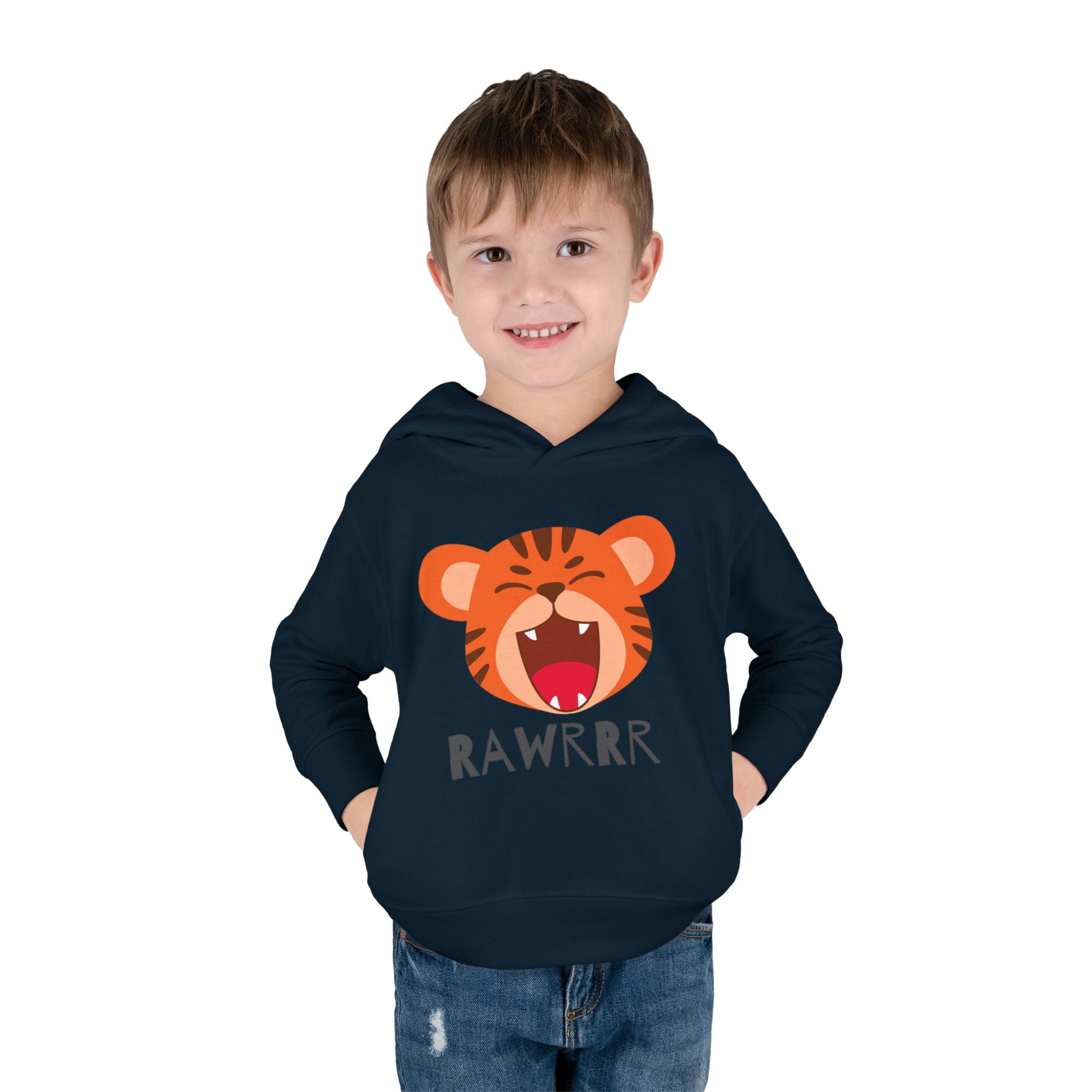 Cute Tiger Design Toddler Hoodie, Kids Pullover, Fleece Sweatshirt, Animal Lover Gift, Birthday Present, Fun Playwear