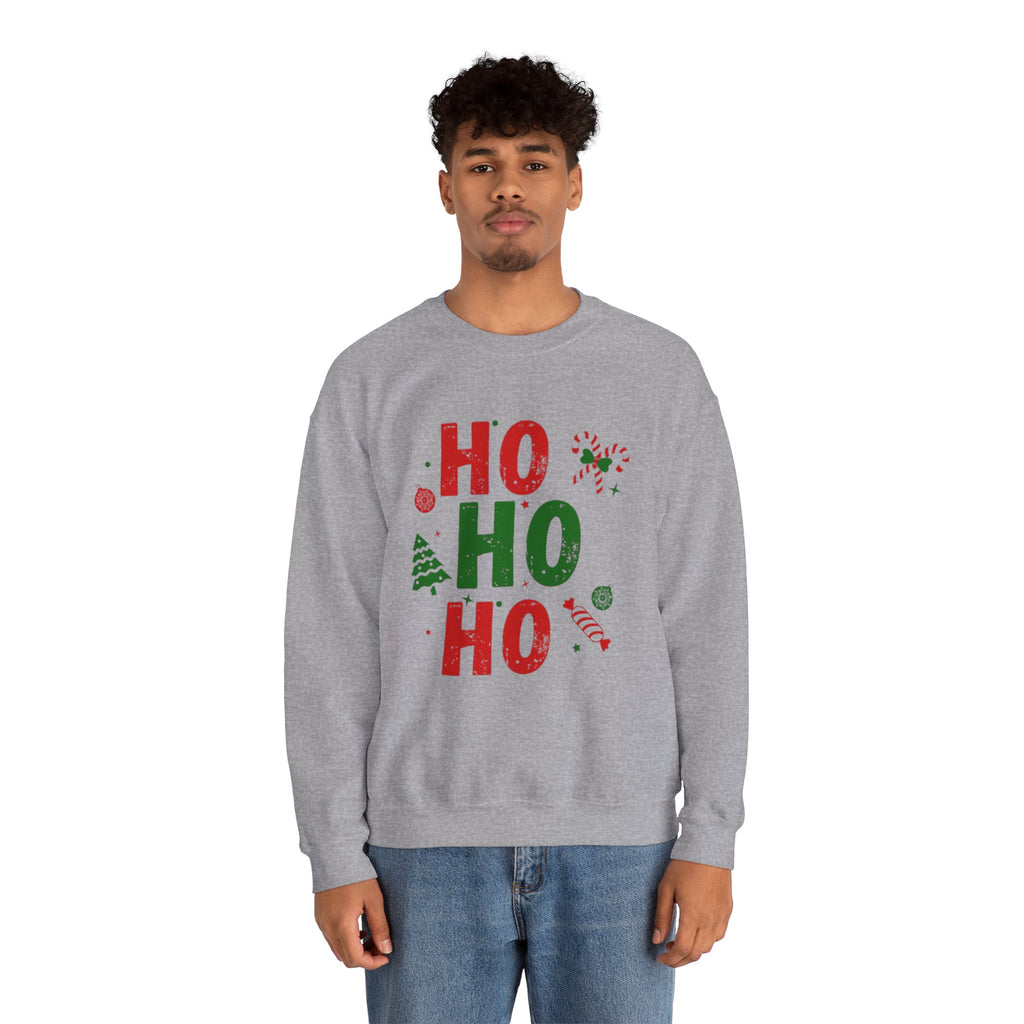 Festive Ho Ho Ho Sweatshirt for Holiday Cheer, Christmas Gift, Cozy Winter Apparel, Family Gatherings, Unisex Holiday Sweatshirt