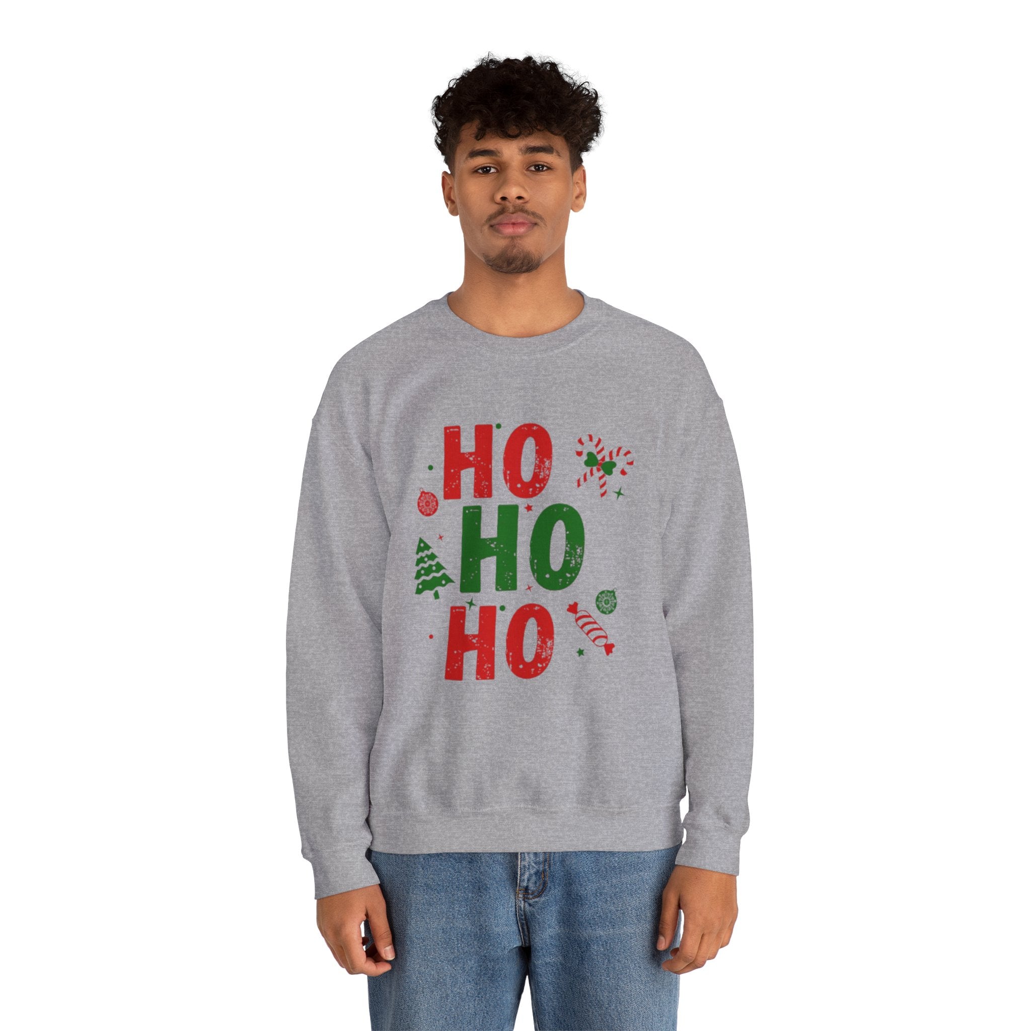 Festive Ho Ho Ho Sweatshirt for Holiday Cheer, Christmas Gift, Cozy Winter Apparel, Family Gatherings, Unisex Holiday Sweatshirt
