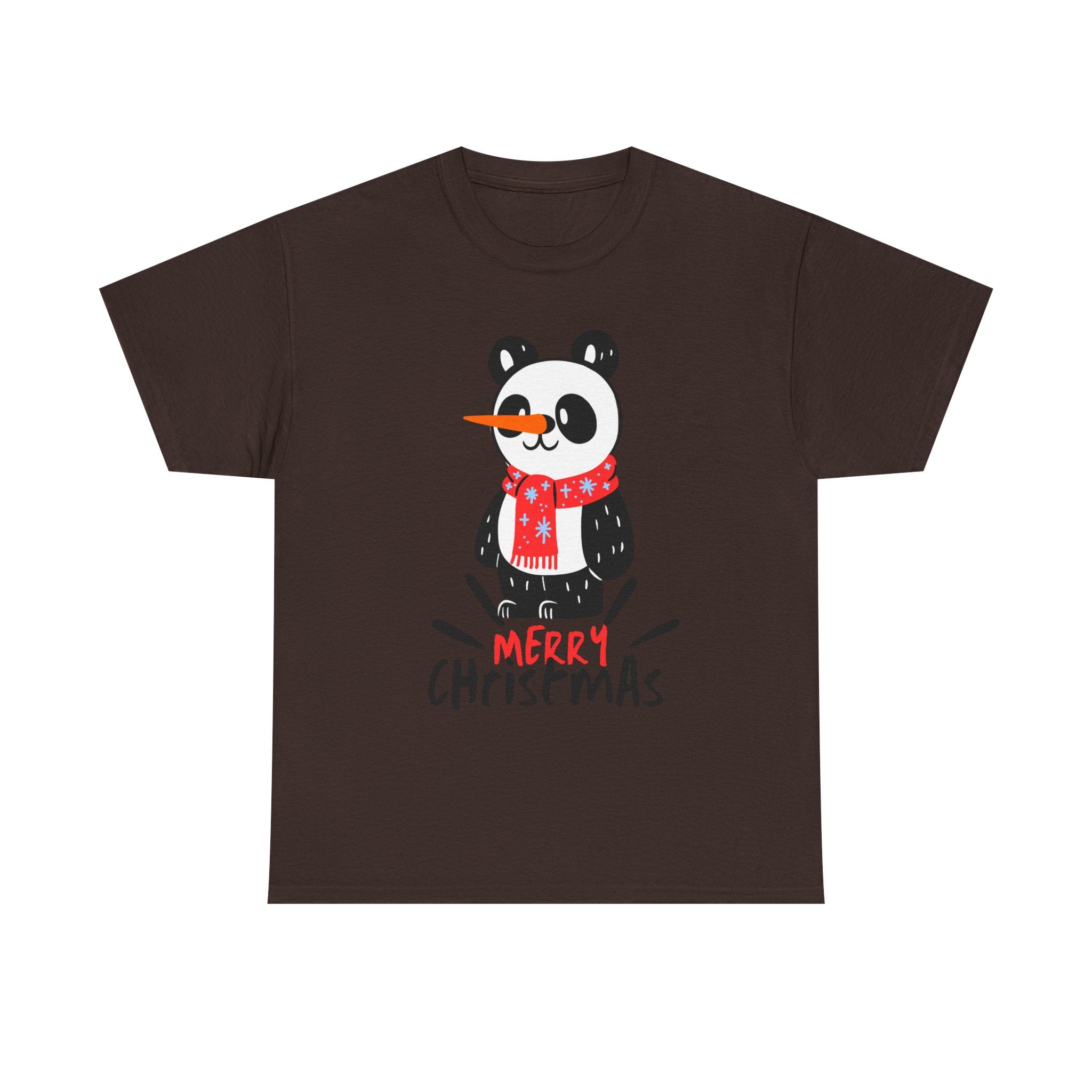 Cute Merry Christmas Panda Tee for Holiday Cheer, Unisex Cotton T-Shirt, Fun Gift for Him & Her, Christmas Apparel, Winter Gathering