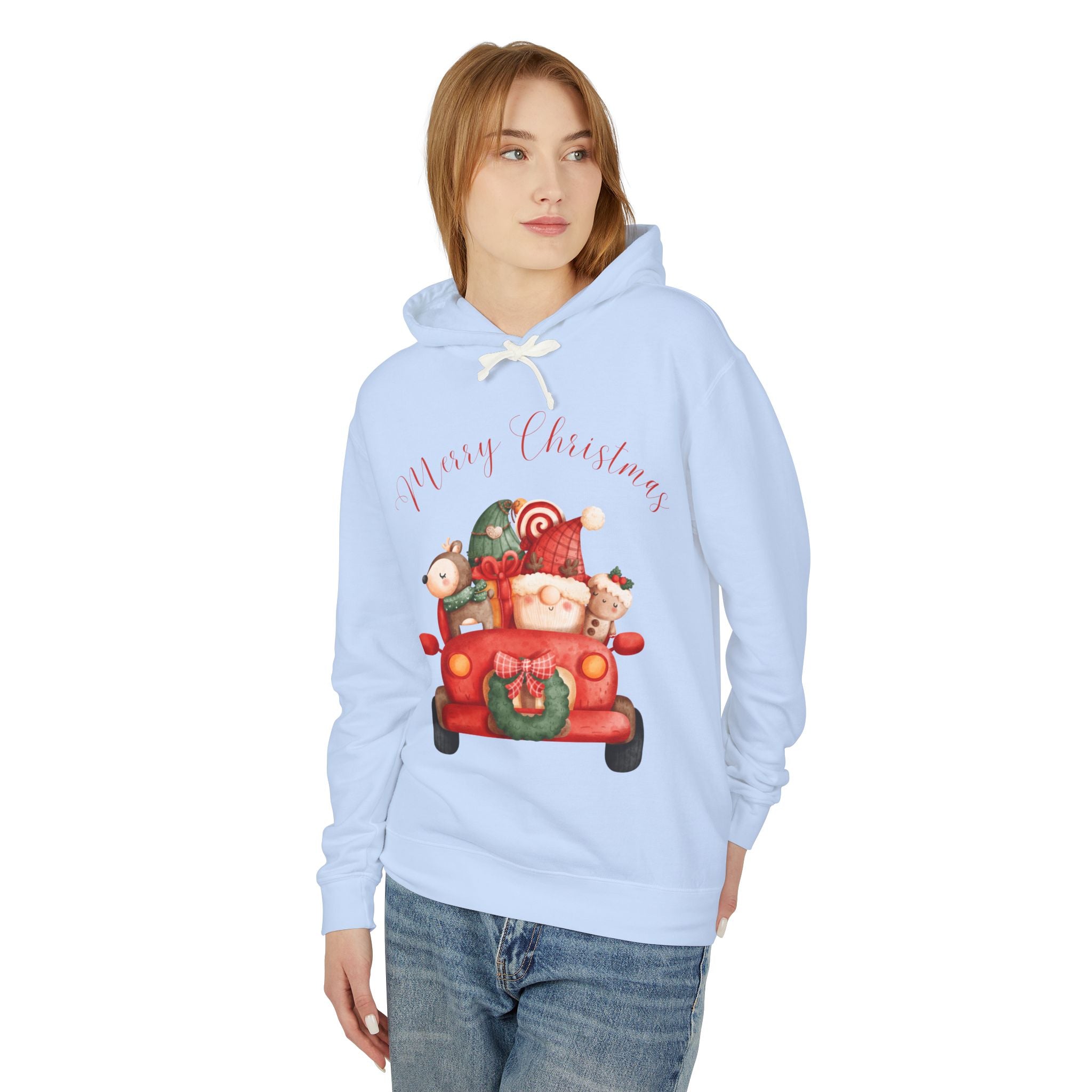 Merry Christmas Hoodie, Unisex Lightweight Sweatshirt, Holiday Gift, Cozy Christmas Sweatshirt, Festive Apparel, Christmas Outfit