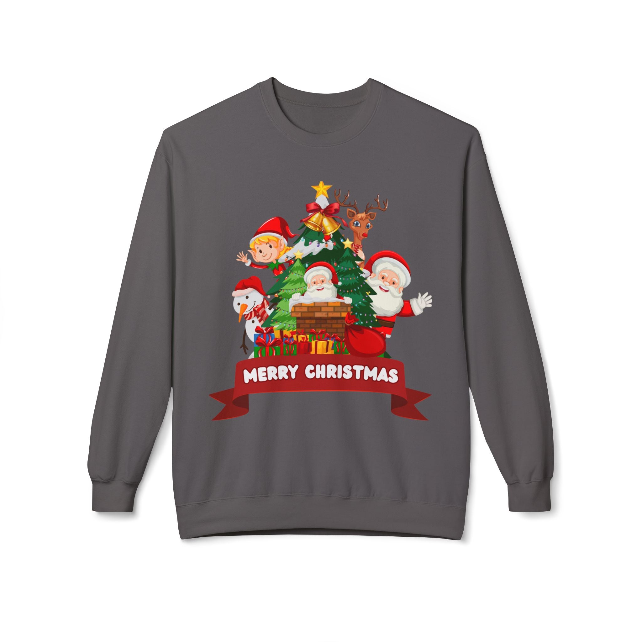 Festive Christmas Sweatshirt, Cozy Holiday Crewneck, Merry Christmas Gift, Family Matching Sweatshirt, Winter Apparel, Santa Design
