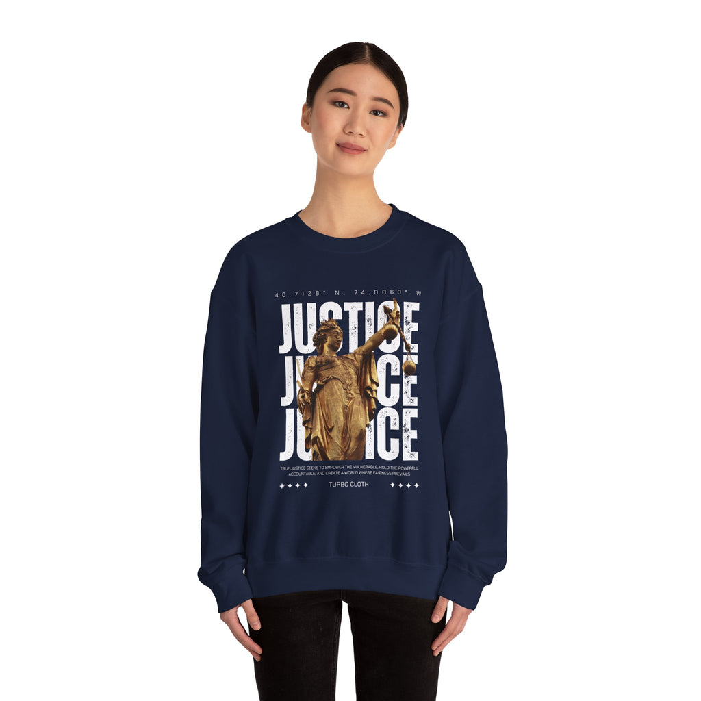 Justice-Themed Unisex Crewneck Sweatshirt | Statement Apparel for Activists, Social Justice, Casual Wear, Gifts, and Awareness