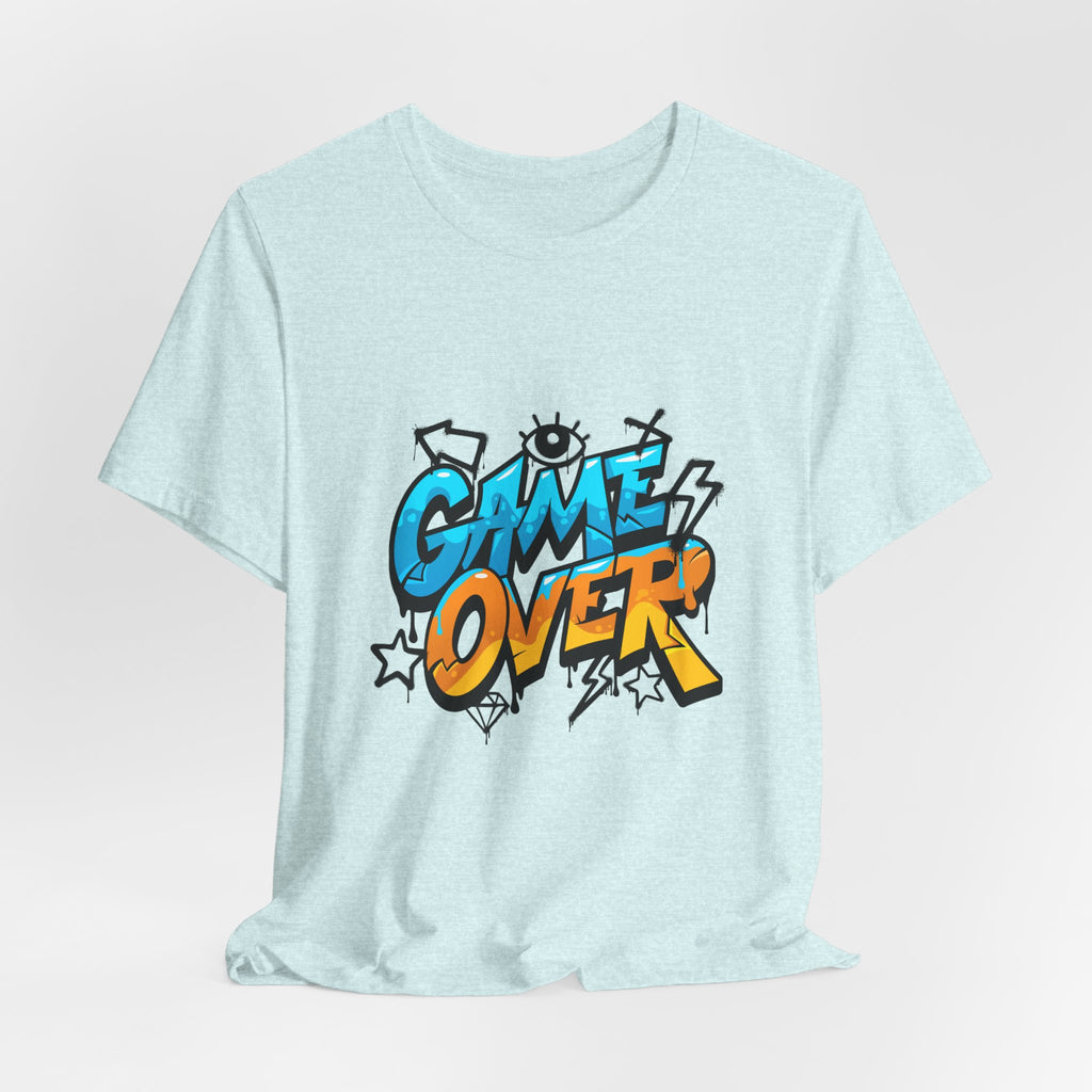 Game Over Unisex Jersey Short Sleeve Tee, Fun Graphic Tee, Gamer Gift, Casual Wear, Birthday Gift, Playful Fashion