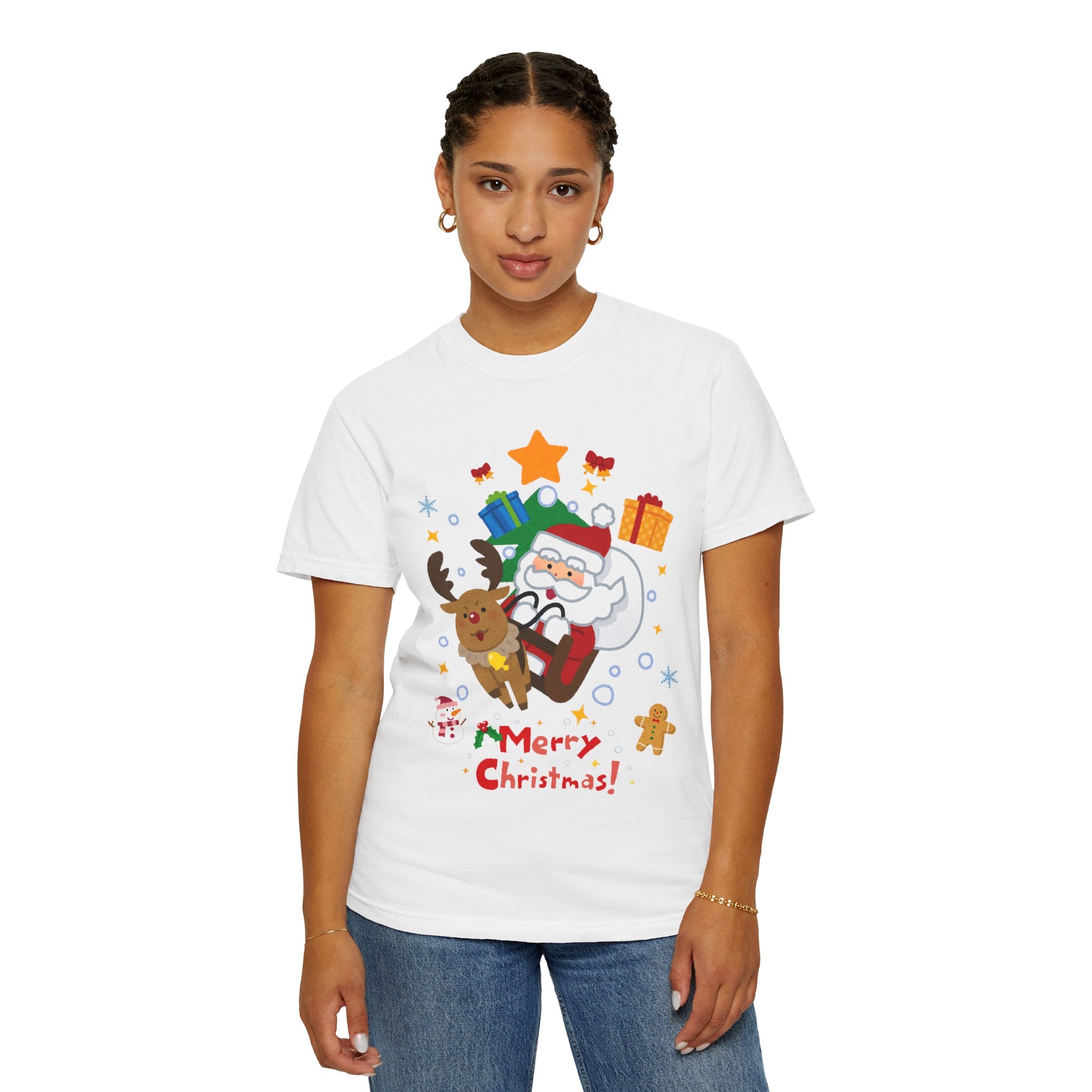 Festive Santa T-Shirt | Christmas Tee, Unisex Holiday Shirt, Merry Christmas Gift, Cute Design for Kids & Adults