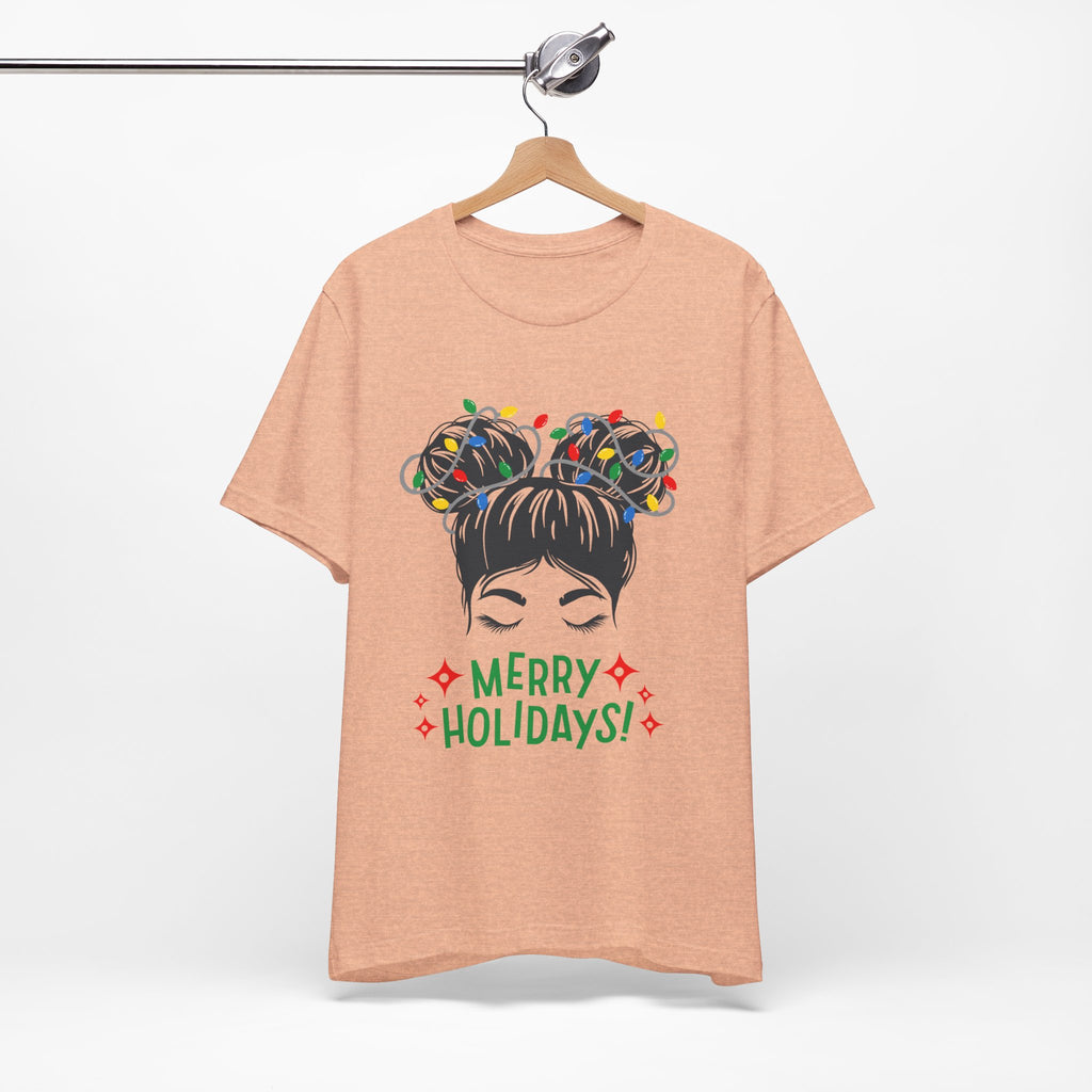 Festive Holiday Tee - Merry Holidays Graphic, Unisex Jersey Short Sleeve Shirt, Christmas Apparel, Seasonal Gift, Cozy Vibes