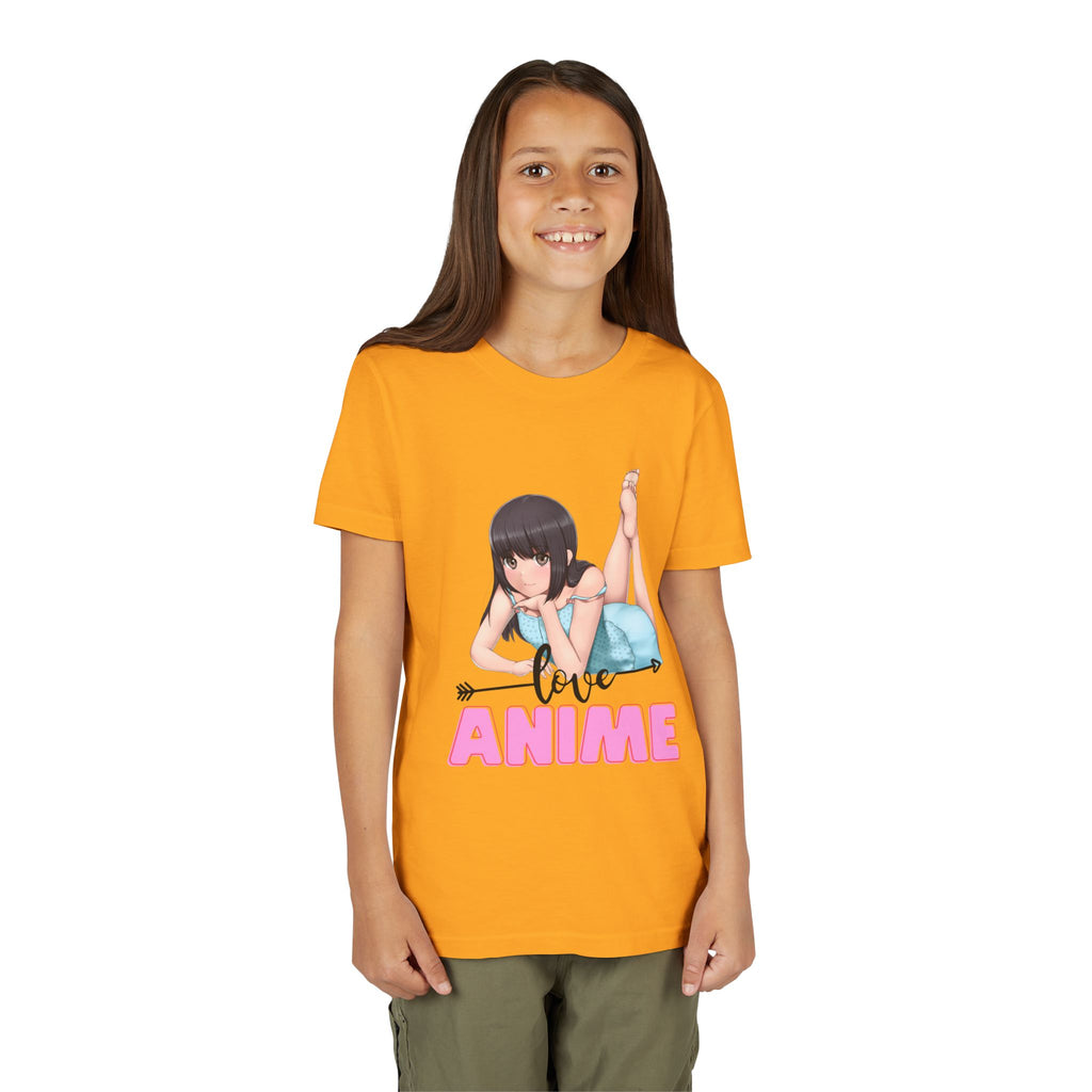 Anime Love Youth Tee, Kids' Anime Shirt, Manga Fans Gift, Cute Youth T-Shirt, Kawaii Apparel for Kids, Anime Enthusiasts Tee