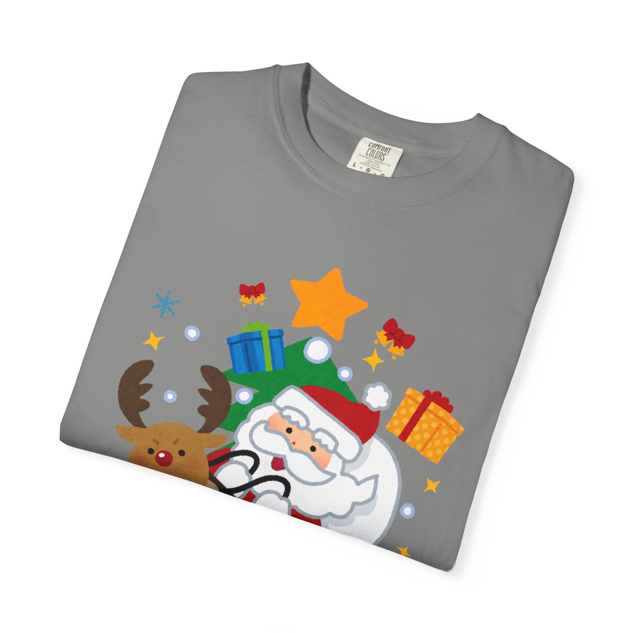 Festive Santa T-Shirt | Christmas Tee, Unisex Holiday Shirt, Merry Christmas Gift, Cute Design for Kids & Adults