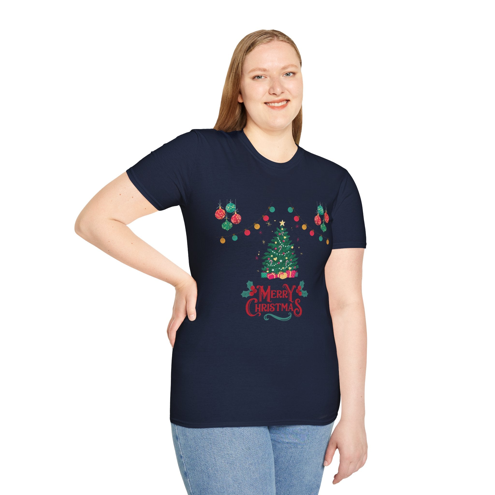 Merry Christmas Unisex T-Shirt, Festive Tee, Holiday Apparel, Winter Gift, Cozy Christmas Style, Unisex Softstyle Shirt