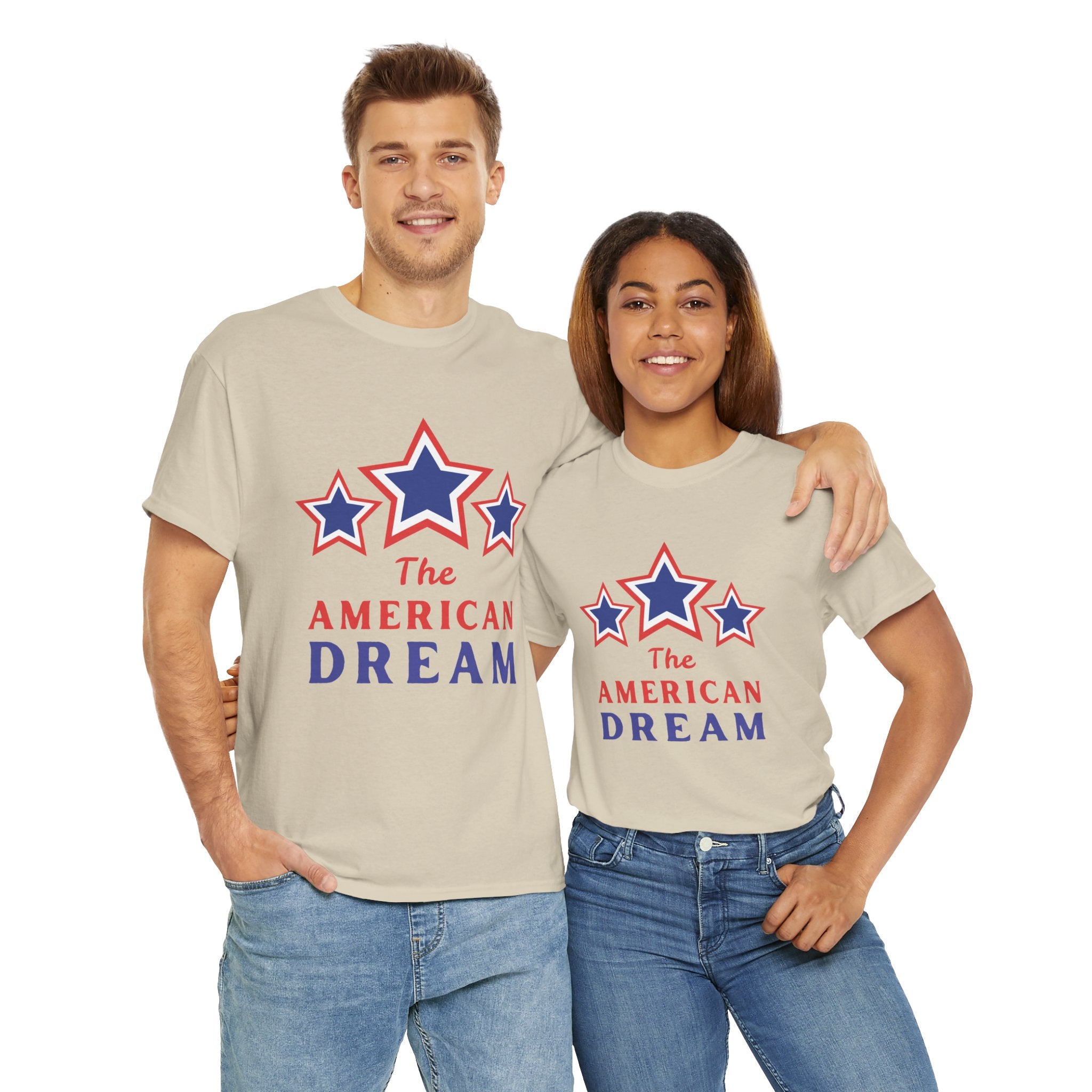 American Dream Graphic Tee, Patriotic Shirt, Unisex Cotton T-Shirt, Fourth of July Gift, Summer Casual Wear, Vintage Star Design
