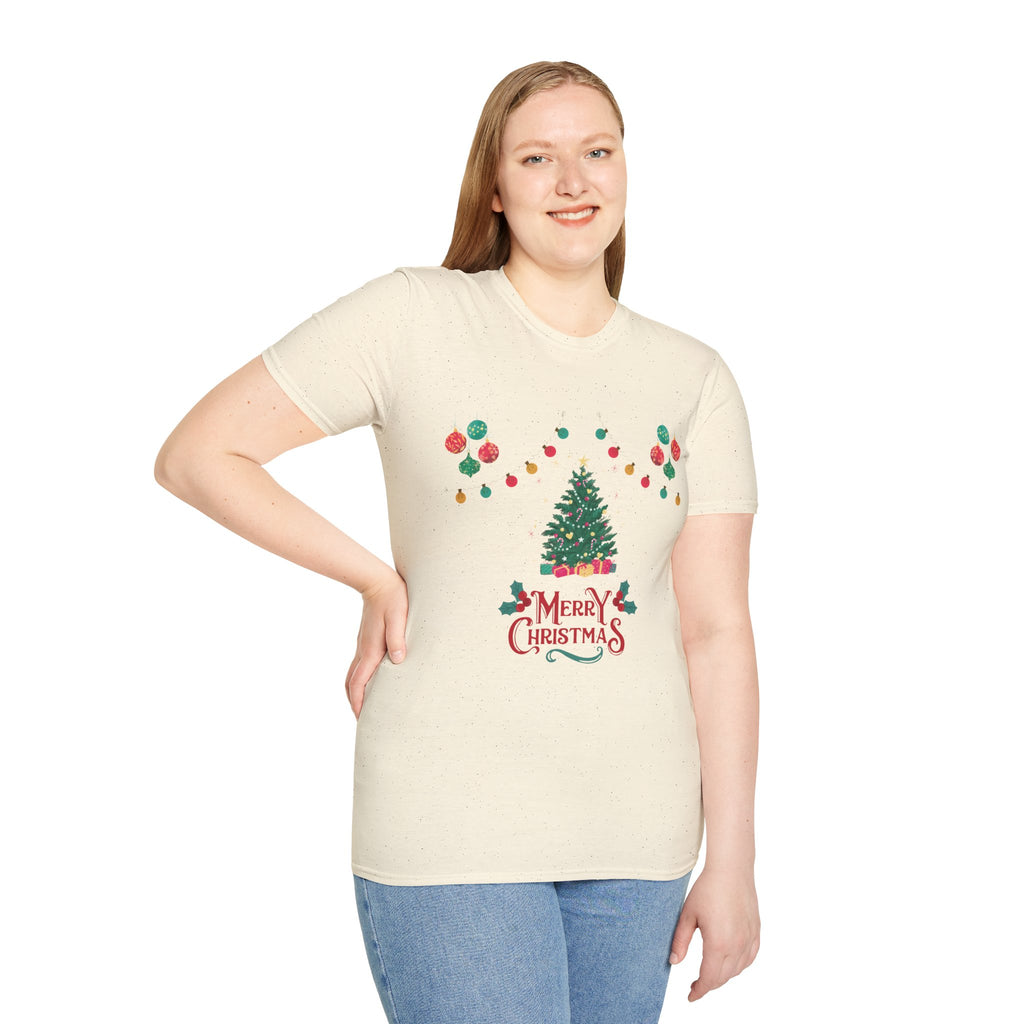 Merry Christmas Unisex T-Shirt, Festive Tee, Holiday Apparel, Winter Gift, Cozy Christmas Style, Unisex Softstyle Shirt