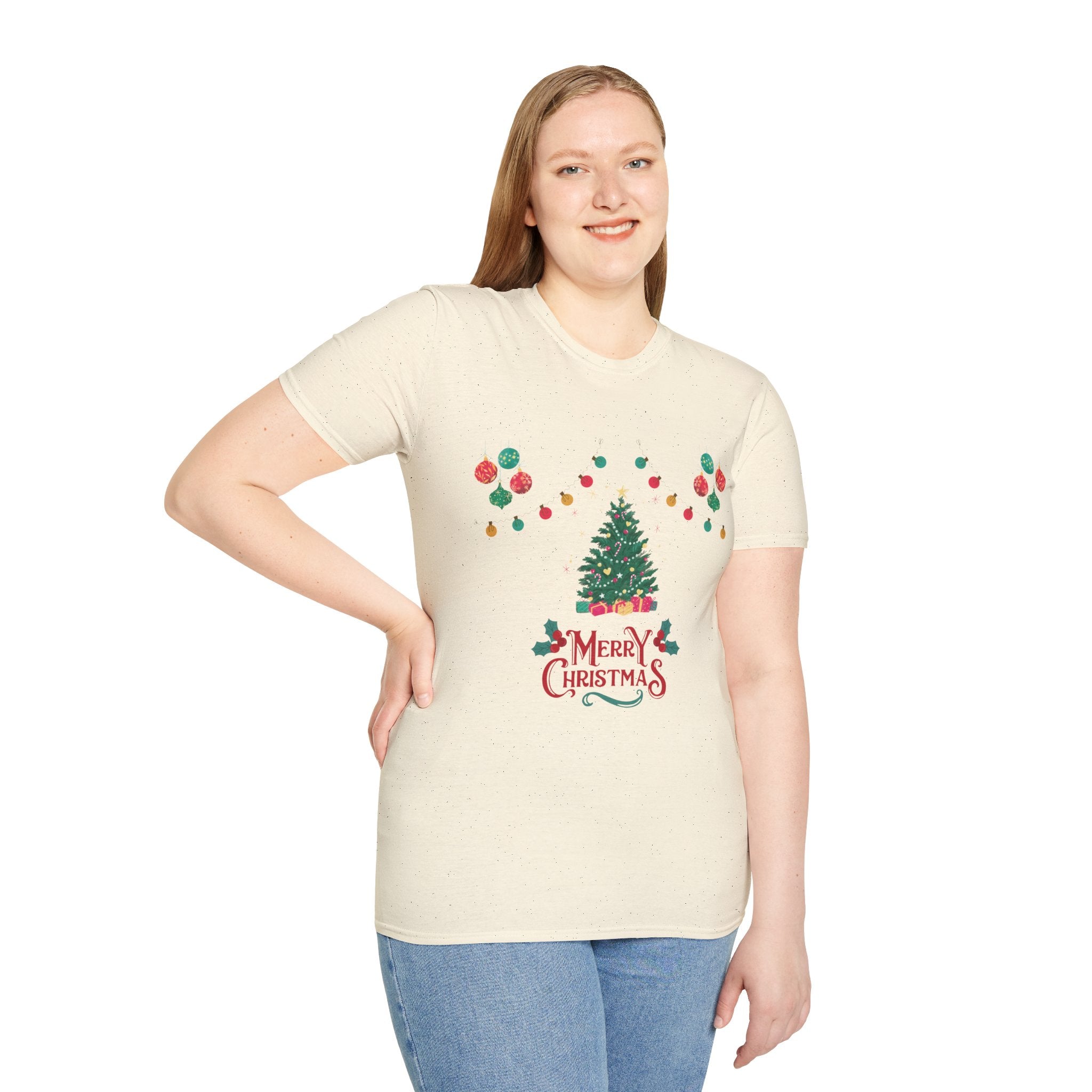 Merry Christmas Unisex T-Shirt, Festive Tee, Holiday Apparel, Winter Gift, Cozy Christmas Style, Unisex Softstyle Shirt