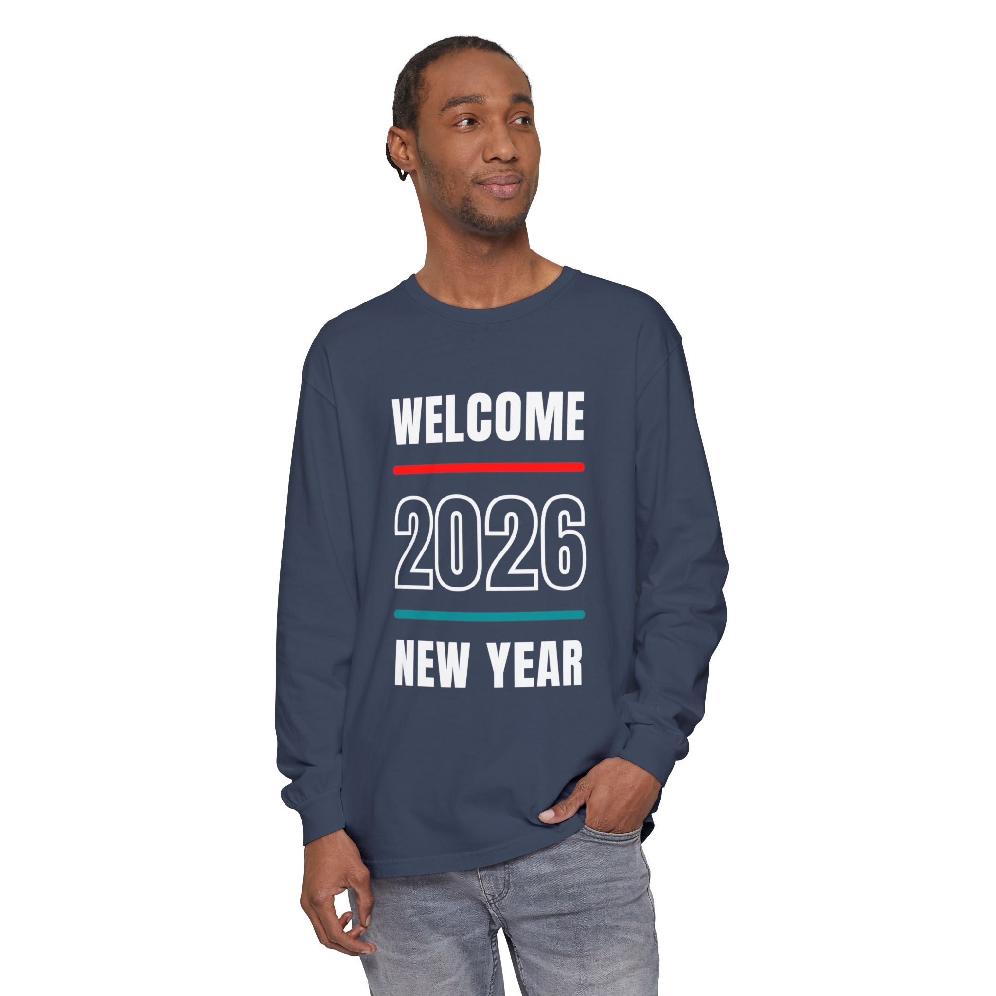 2026 New Year Long Sleeve T-Shirt | Unisex Cotton Tee for Celebration, Holiday Gift, Festive Apparel, Casual Wear