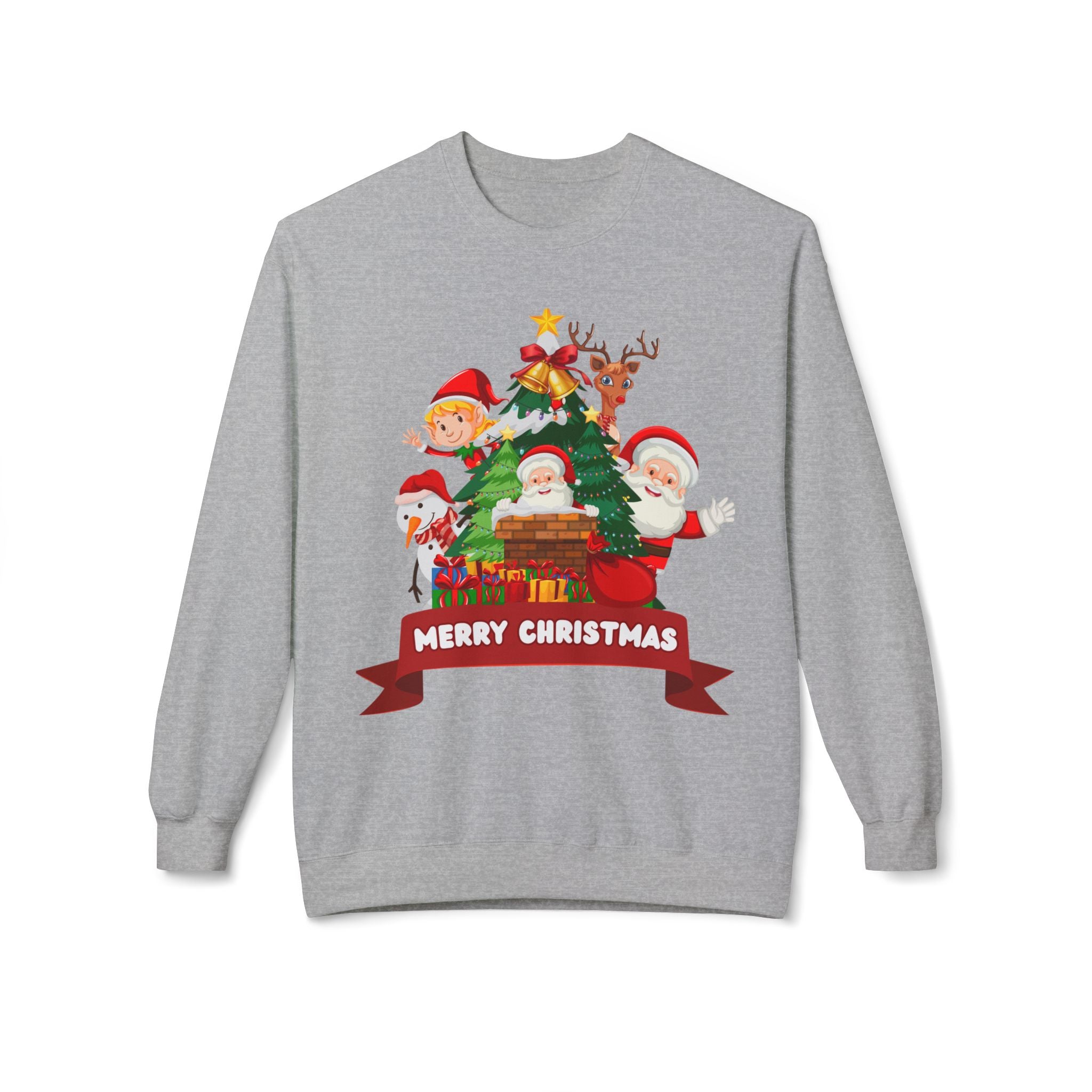 Festive Christmas Sweatshirt, Cozy Holiday Crewneck, Merry Christmas Gift, Family Matching Sweatshirt, Winter Apparel, Santa Design