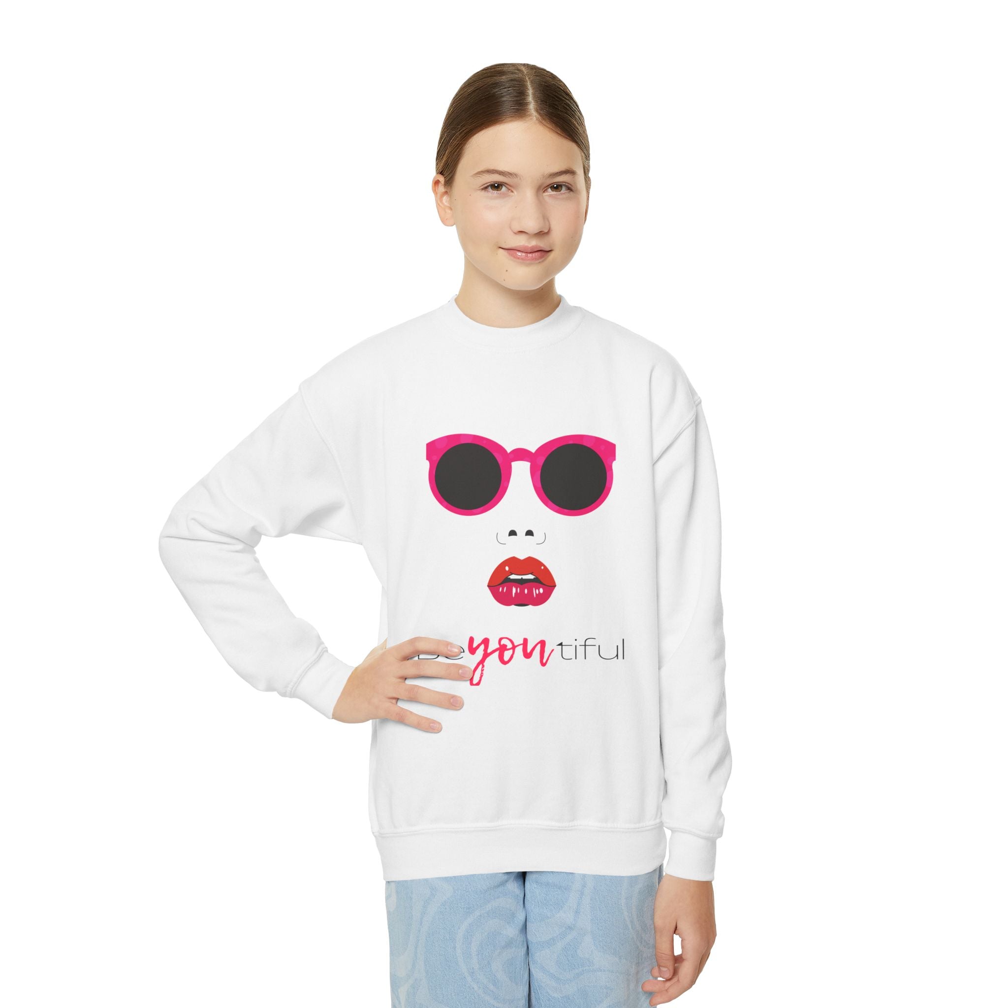 Be You Crewneck Sweatshirt | Youth Pullover | Trendy Sweatshirt for Girls | Unique Gift | Fashion Statement | Everyday Wear