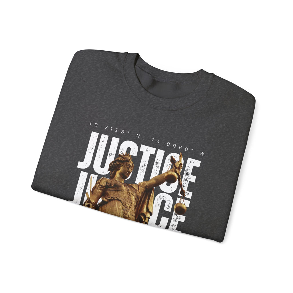 Justice-Themed Unisex Crewneck Sweatshirt | Statement Apparel for Activists, Social Justice, Casual Wear, Gifts, and Awareness