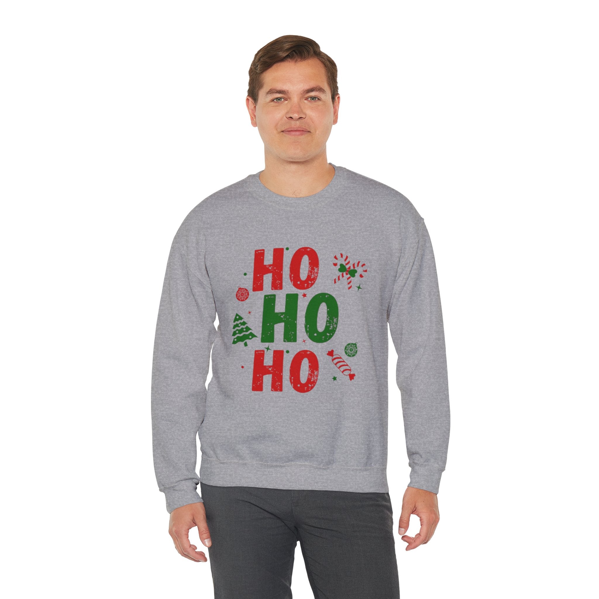 Festive Ho Ho Ho Sweatshirt for Holiday Cheer, Christmas Gift, Cozy Winter Apparel, Family Gatherings, Unisex Holiday Sweatshirt