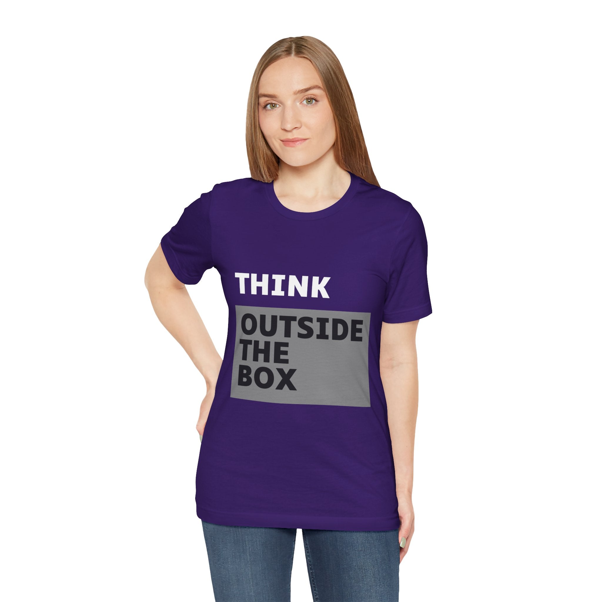 Think Outside the Box Unisex Tee, Short Sleeve T-shirt, Unique Design Shirt, Creative Tee, Unisex Graphic Tee