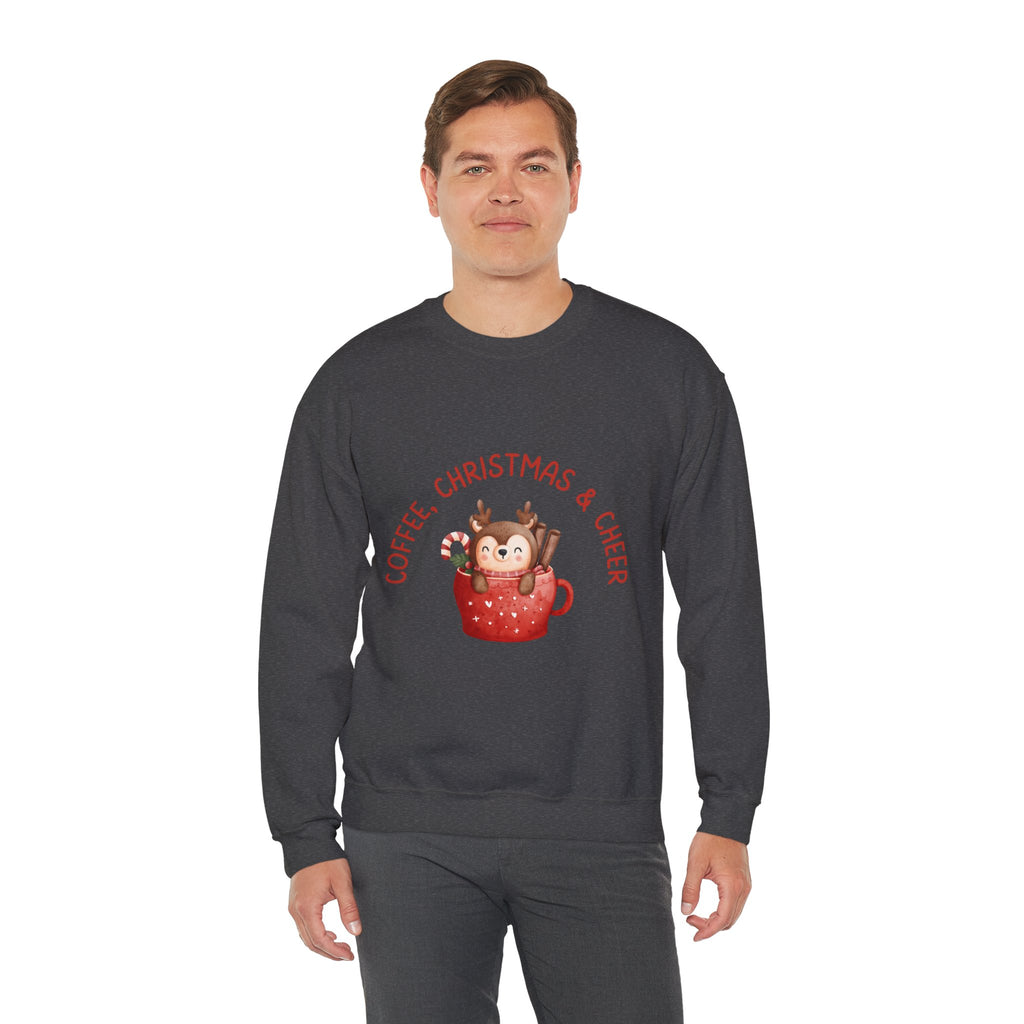 Cozy Holiday Sweatshirt, Perfect for Christmas Gatherings, Coffee Lovers Gift, Winter Wardrobe, Festive Apparel, Cheerful Decor