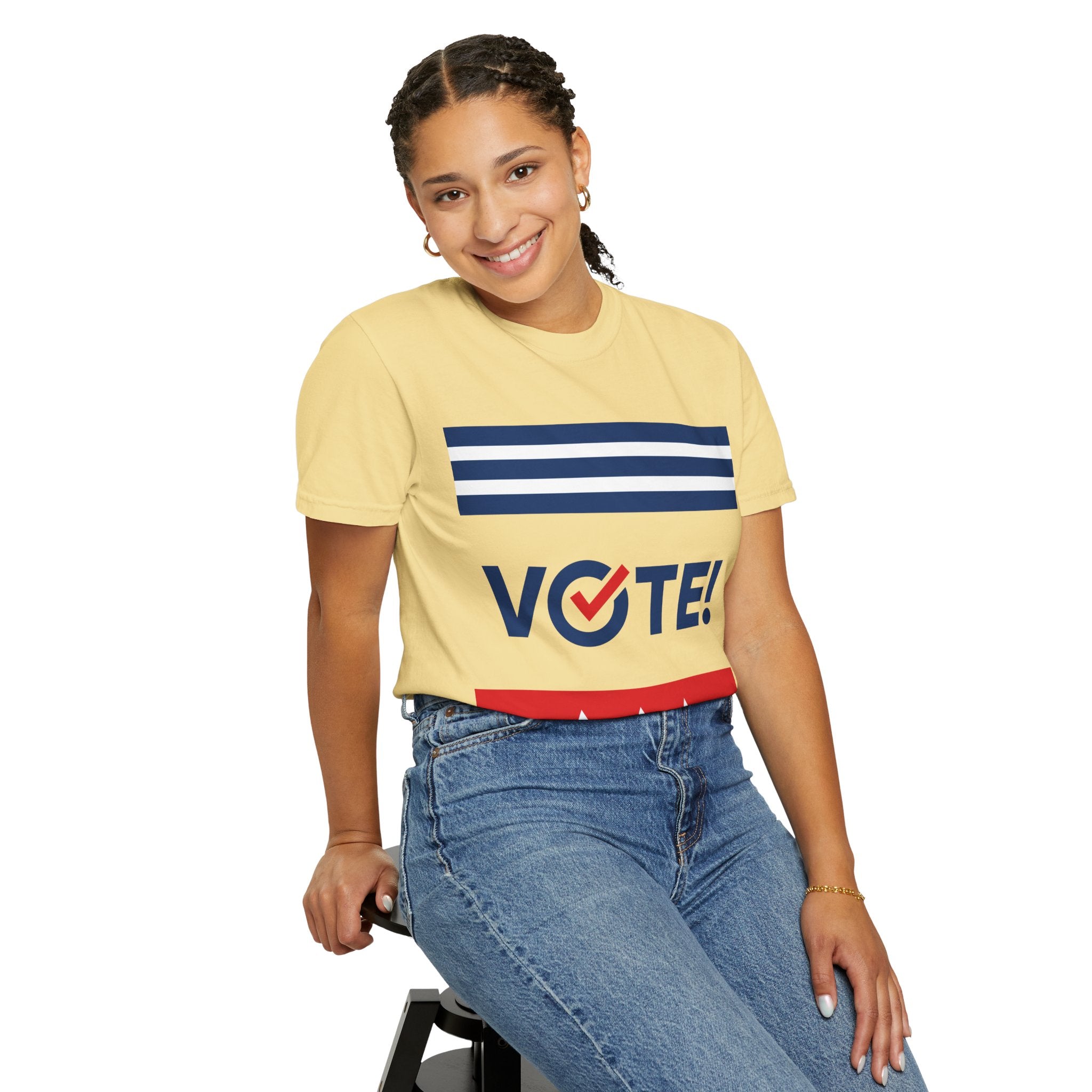 Vote! Garment-Dyed T-Shirt | Unisex Voter Apparel, Election Day Outfit, Political Statement Tee, Casual Advocacy Shirt, Gift for Activists