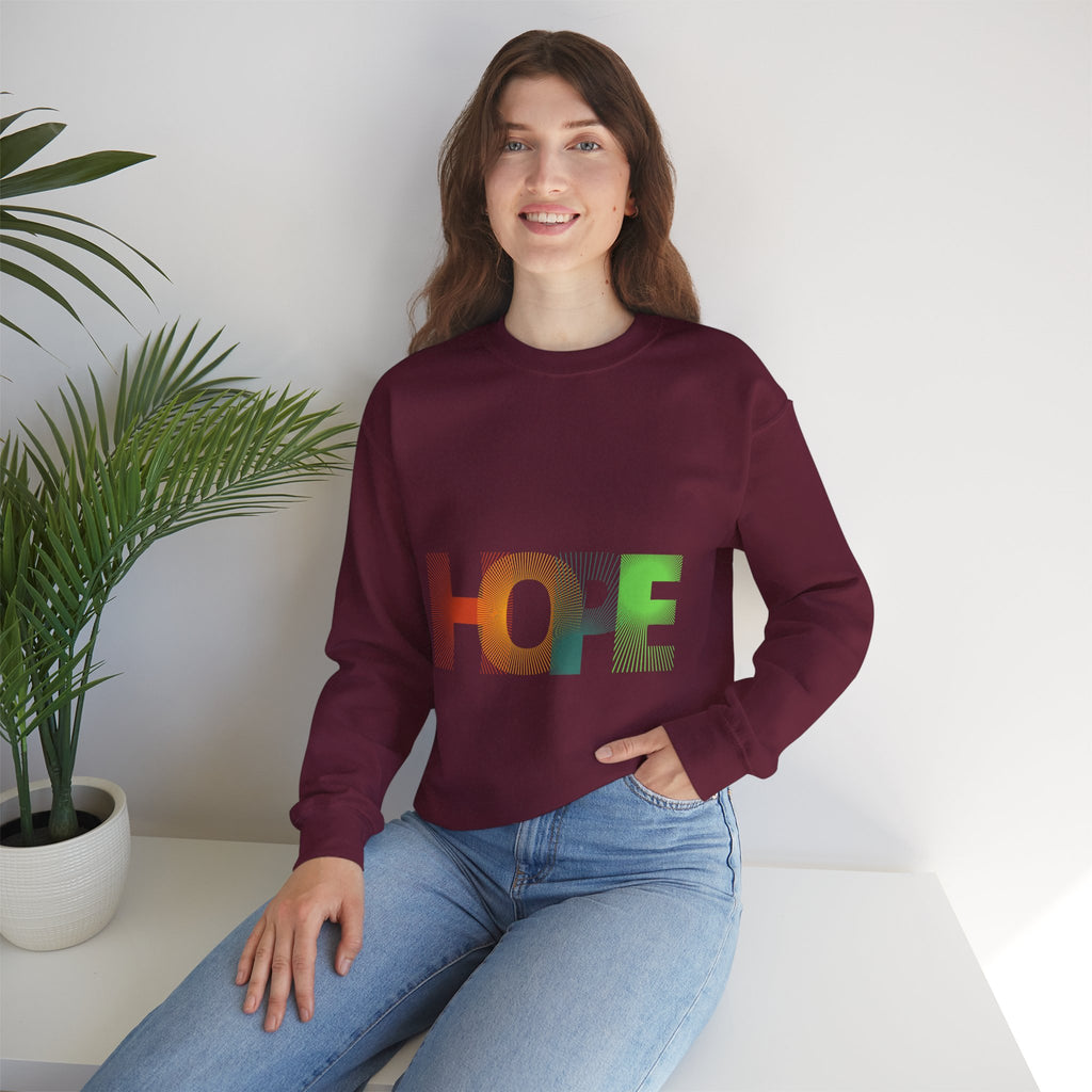 Hope Unisex Heavy Blend Crewneck Sweatshirt - Cozy Style, Perfect Gift, Motivational Apparel, Everyday Wear, Inspirational Fashion