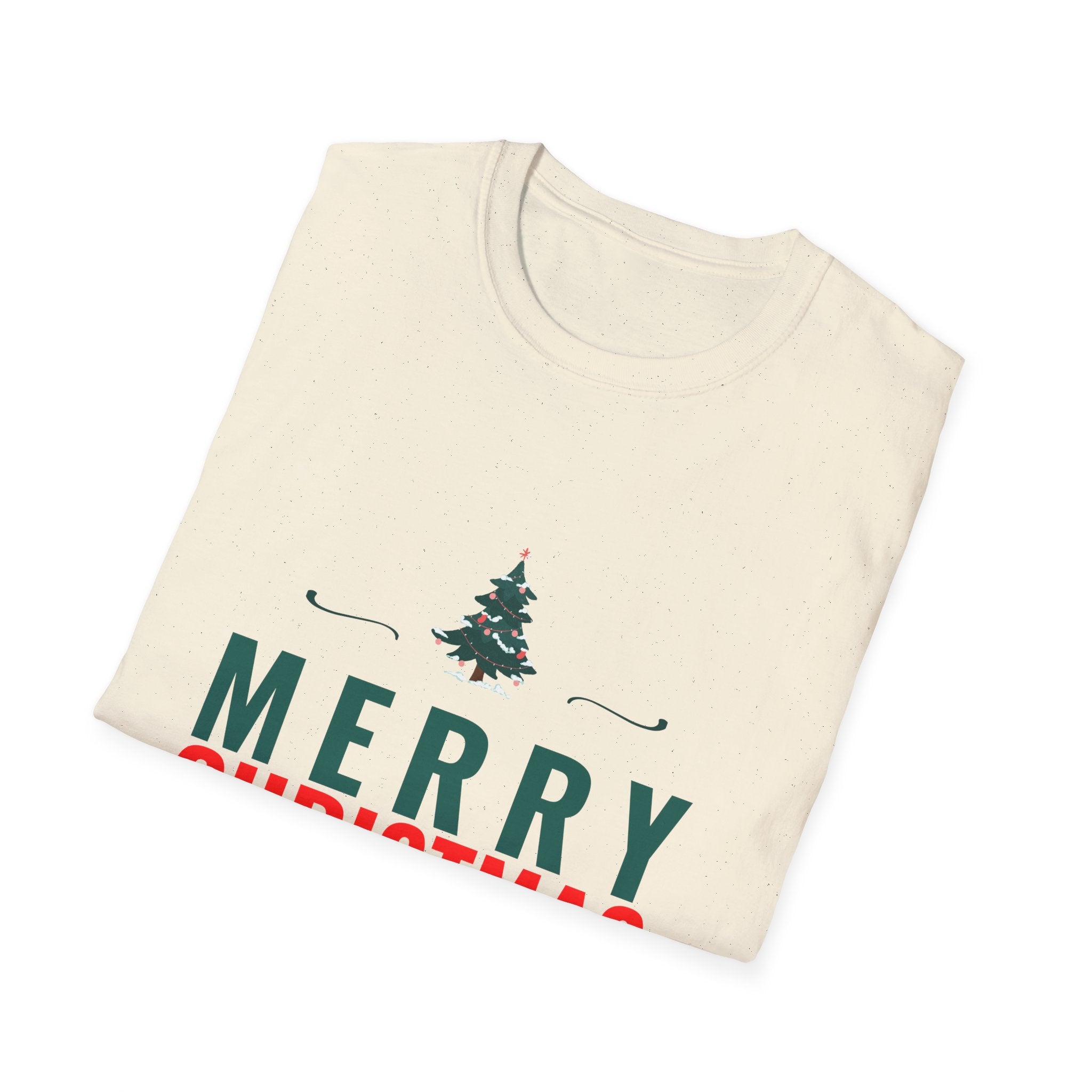 Merry Christmas Unisex Softstyle T-Shirt, Holiday T-Shirt, Christmas Apparel, Festive Tee, New Year Shirt, Gift for Him/Her