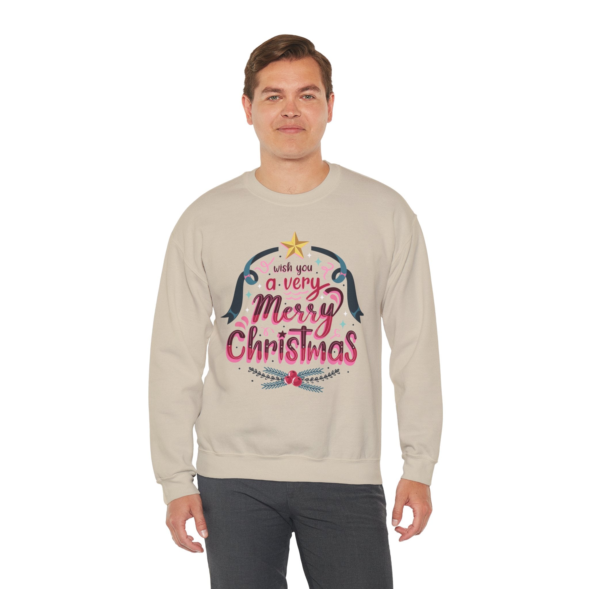 Merry Christmas Sweatshirt, Cozy Holiday Apparel, Unisex Christmas Gift, Festive Crewneck, Winter Wardrobe Essential
