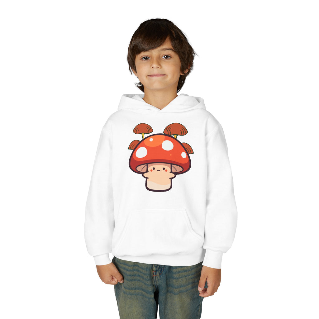 Cute Mushroom Youth Hoodie, Cozy Mushroom Sweatshirt for Kids, Perfect for Fall, Gifts for Young Nature Lovers, Fun Casual Wear