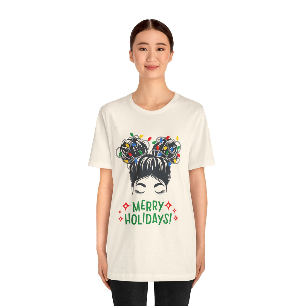 Festive Holiday Tee - Merry Holidays Graphic, Unisex Jersey Short Sleeve Shirt, Christmas Apparel, Seasonal Gift, Cozy Vibes