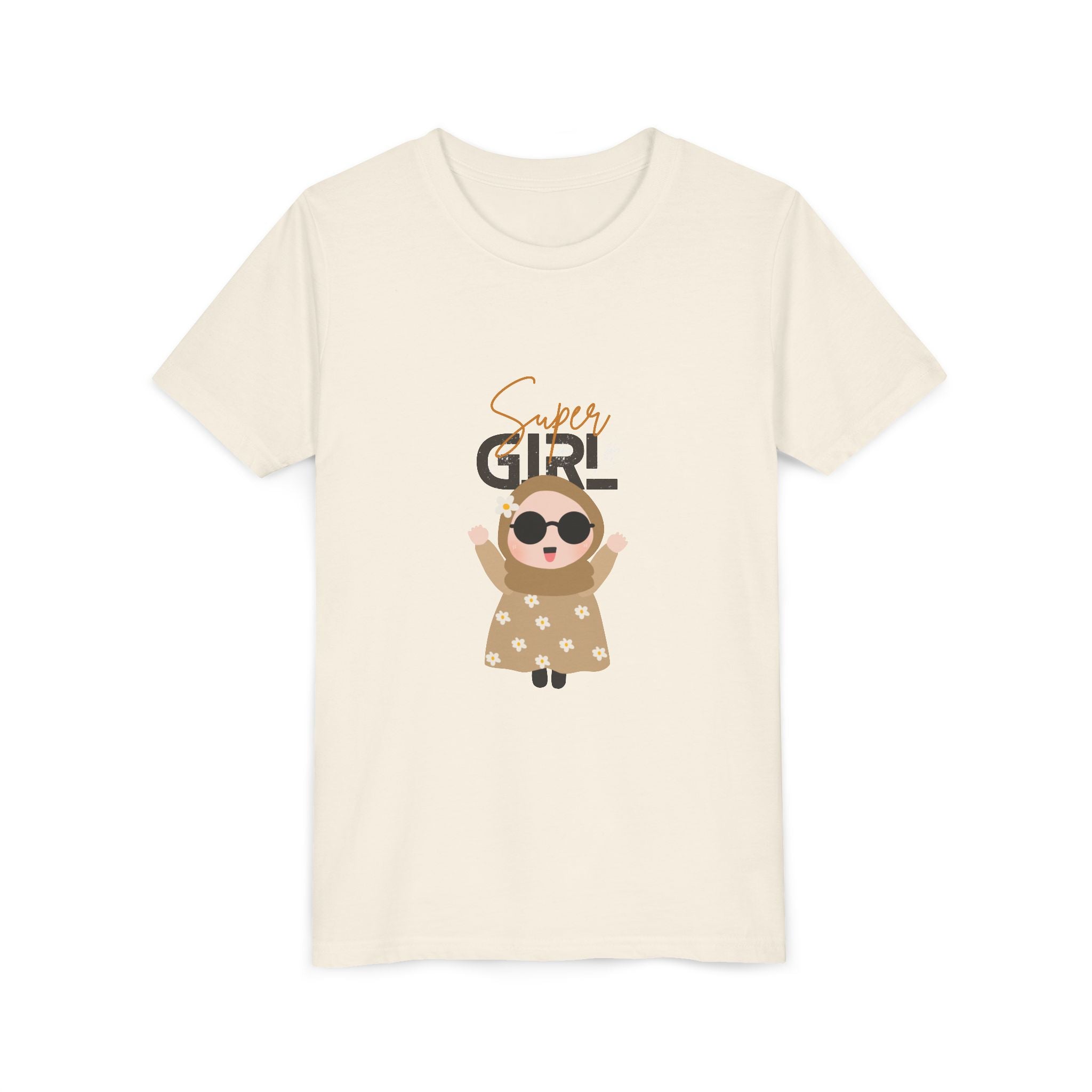 Super Girl Youth Short Sleeve Tee, Cute Graphic Tee, Kids Fashion, Birthday Gift, Fun Casual Wear, Summer Outfit