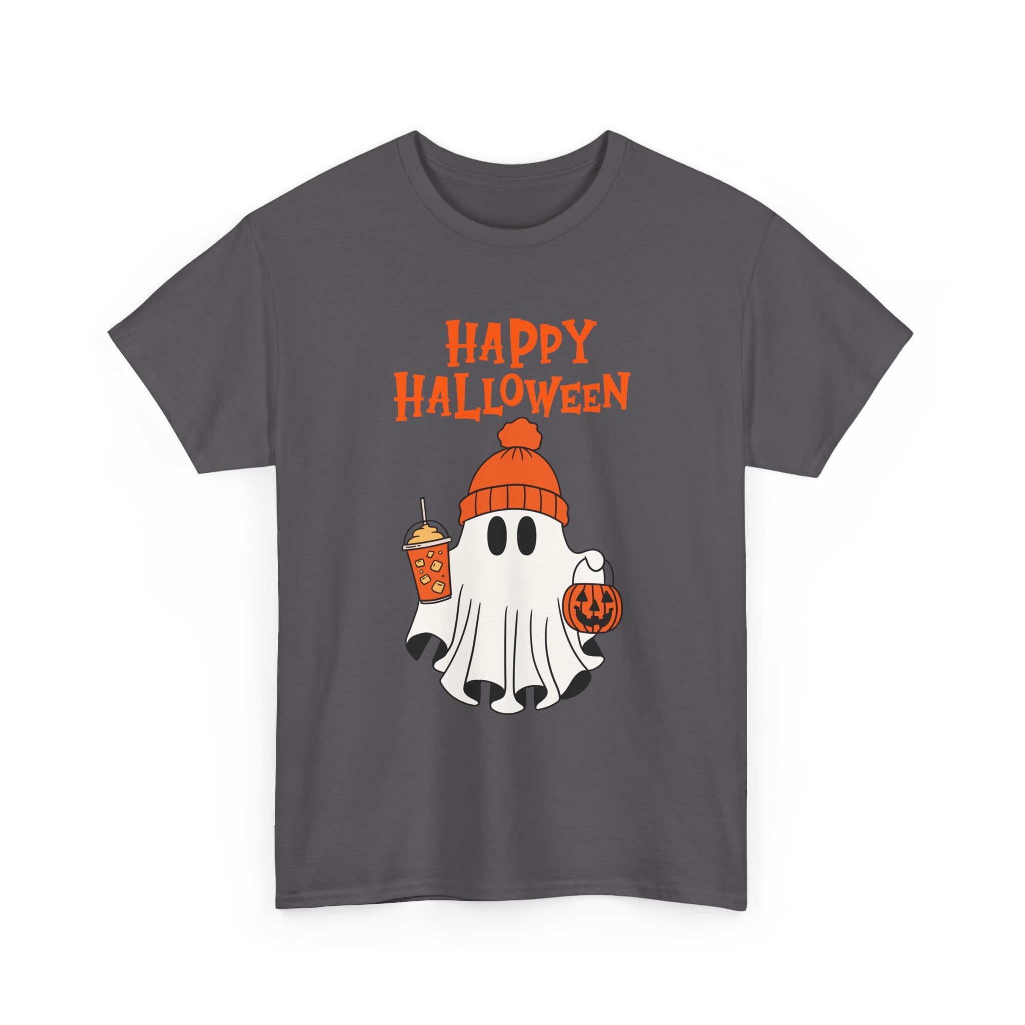 Happy Halloween Ghost Tee, Unisex Cotton T-Shirt, Halloween Apparel, Fall Fashion, Cute Halloween Gift, Ghost Tee