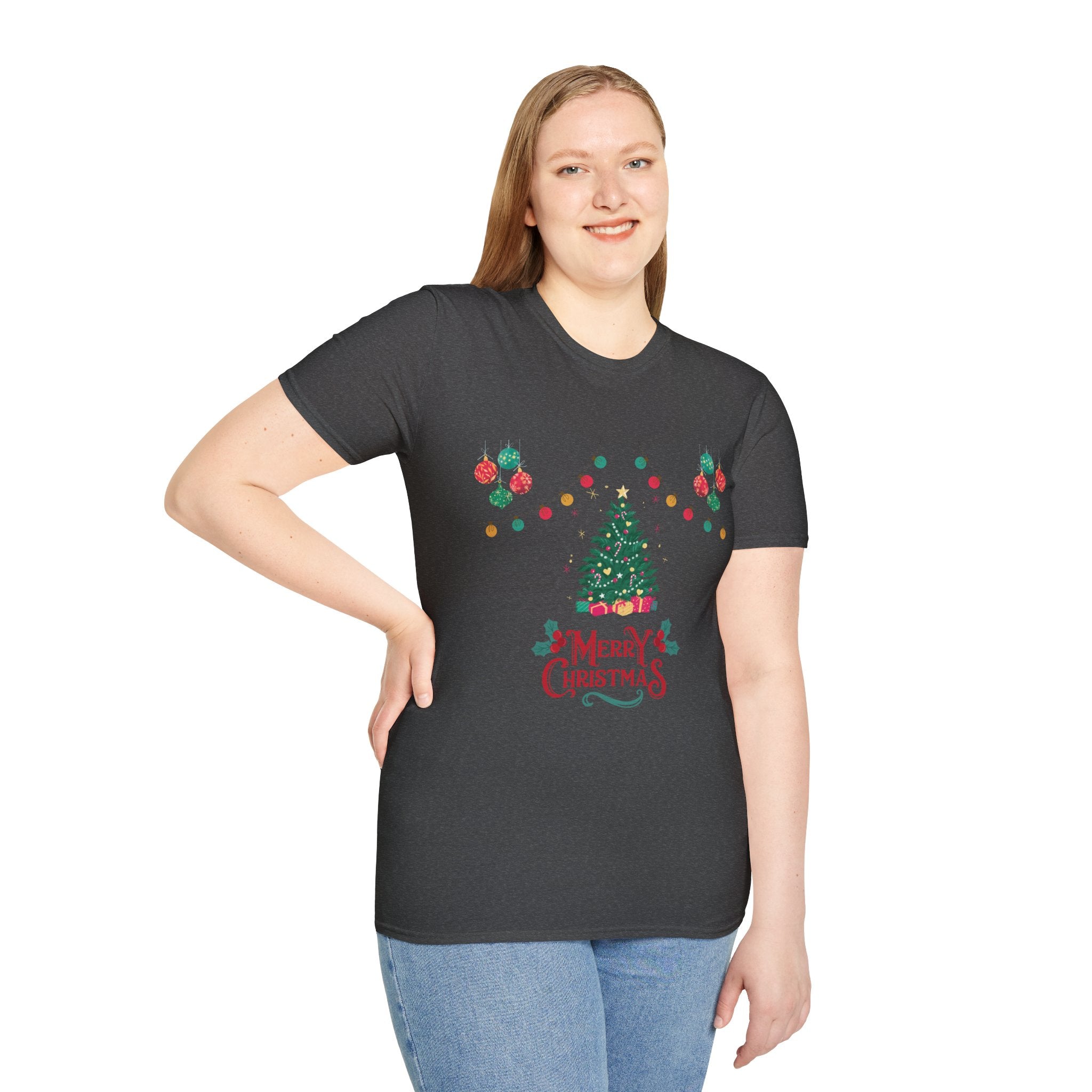 Merry Christmas Unisex T-Shirt, Festive Tee, Holiday Apparel, Winter Gift, Cozy Christmas Style, Unisex Softstyle Shirt