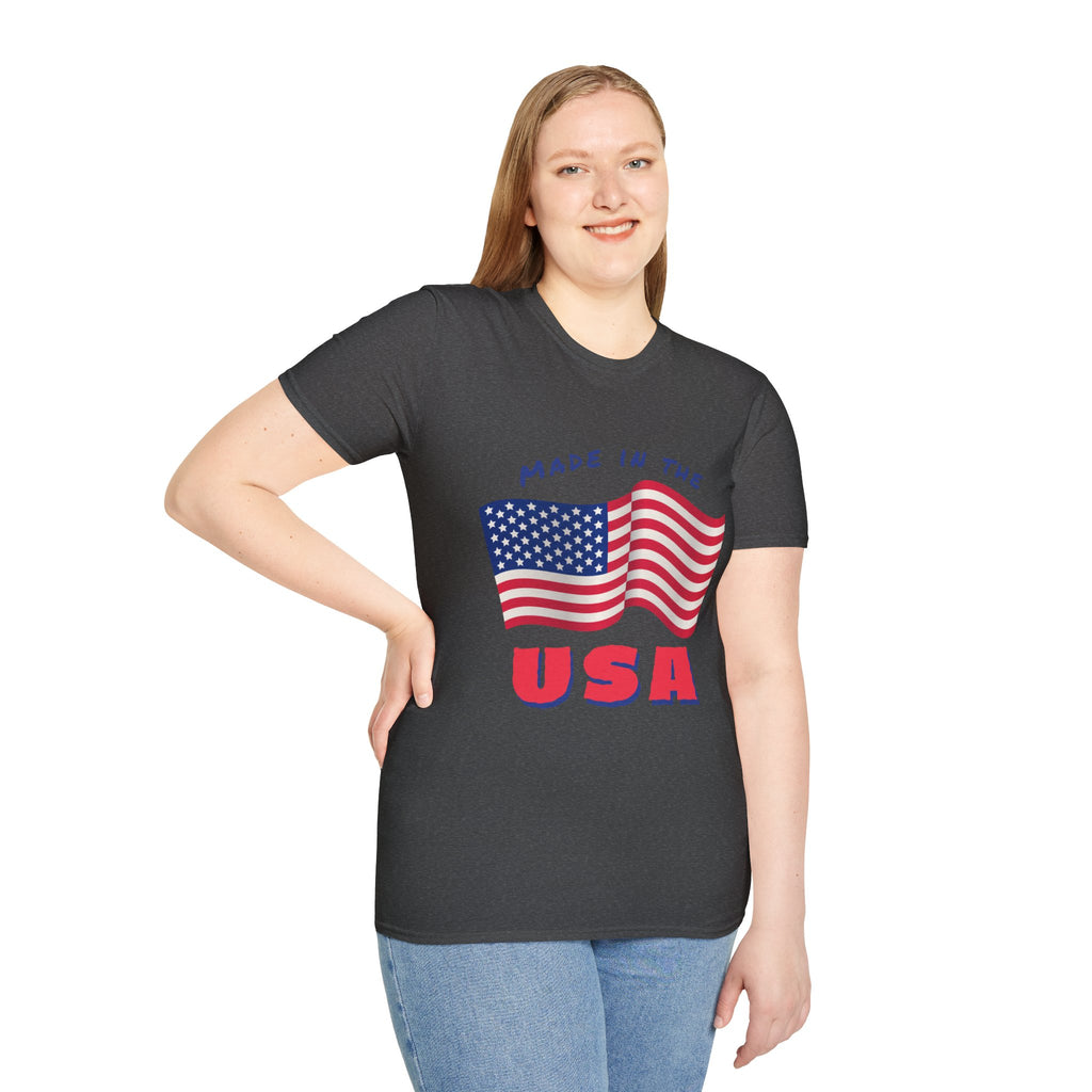 Patriotic Unisex T-Shirt, USA Flag Tee, Made in the USA Shirt, Independence Day Apparel, Gift for Veterans, Casual Wear