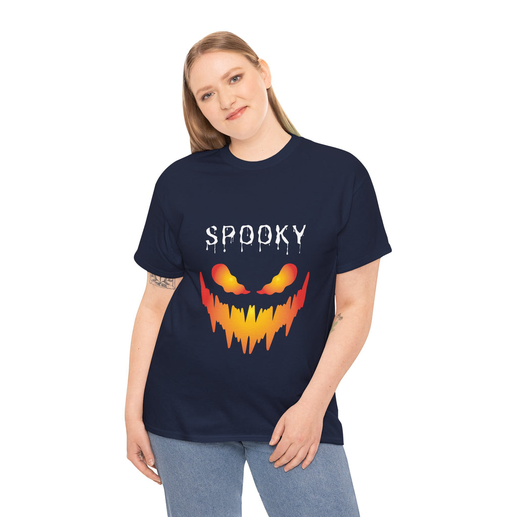 Spooky Unisex Heavy Cotton Tee - Halloween Shirt, Goth Fashion, Casual Wear, Festival Tee, Gift for Horror Fans