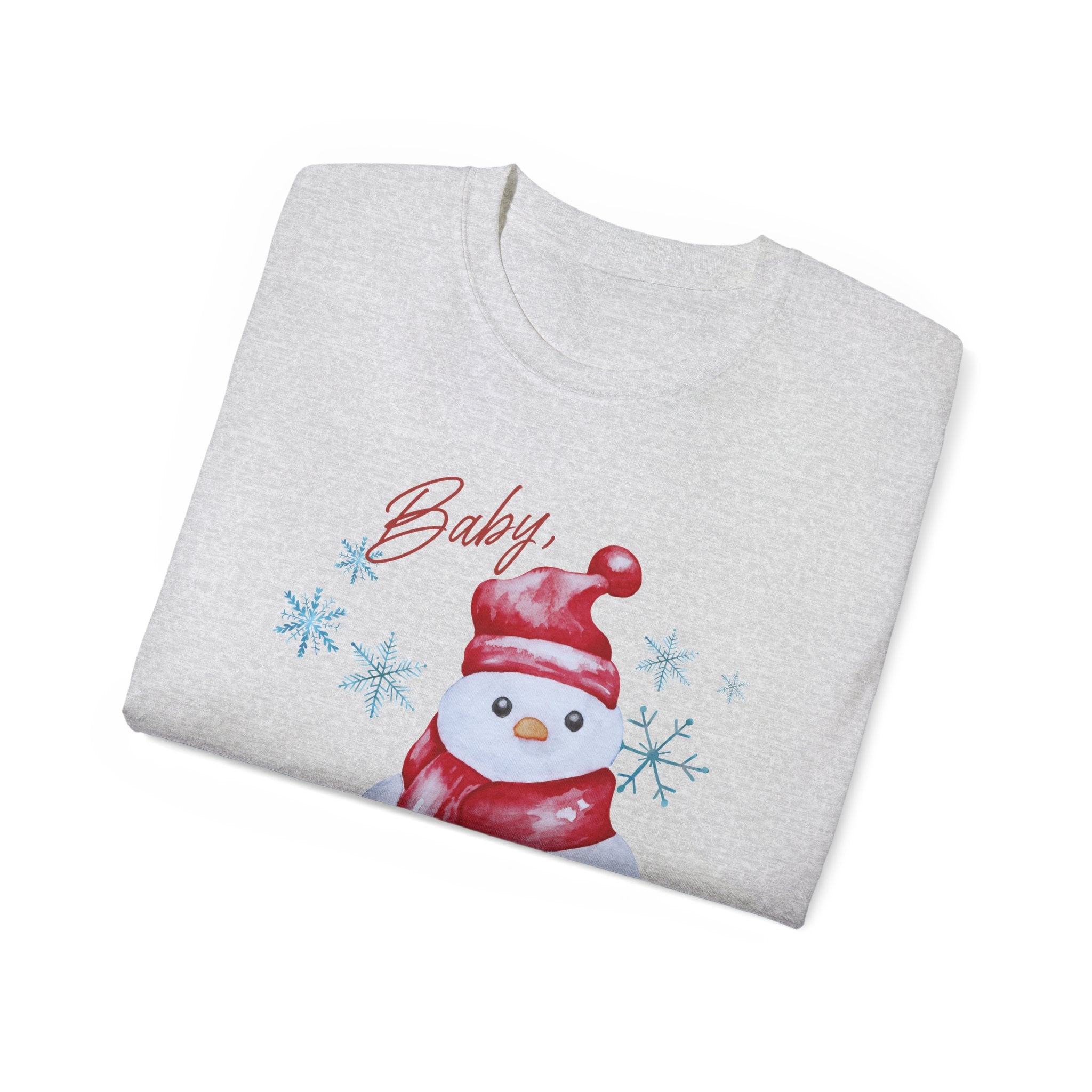 Winter Wonderland Snowman Tee, Unisex Cotton T-Shirt for Holiday Cheer, Christmas Party, Gift, Cozy Winter Apparel